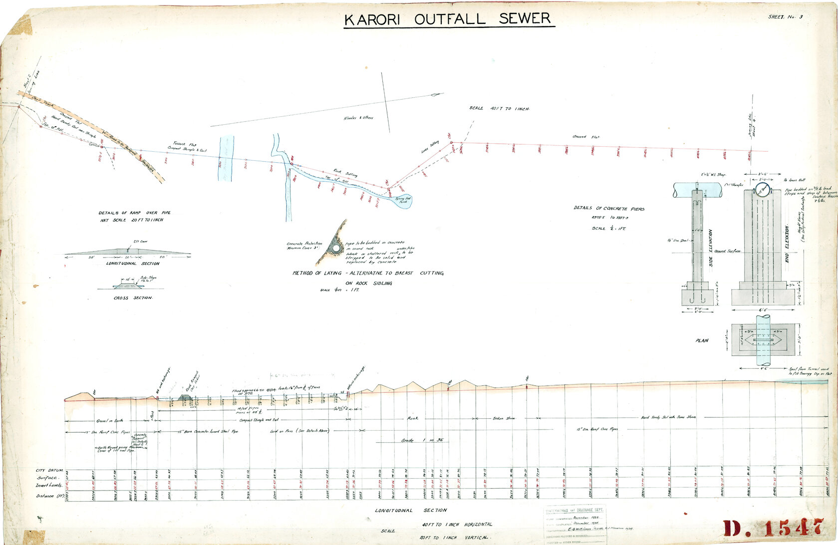 Karori outfall, plan No. 3