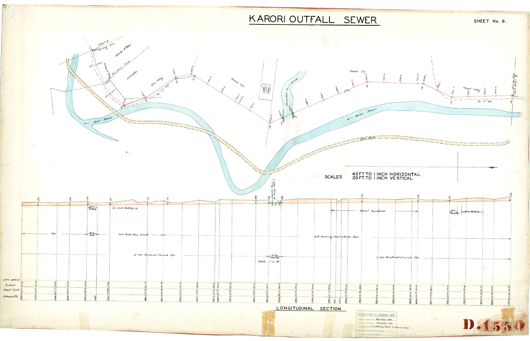 Karori outfall, plan No. 6