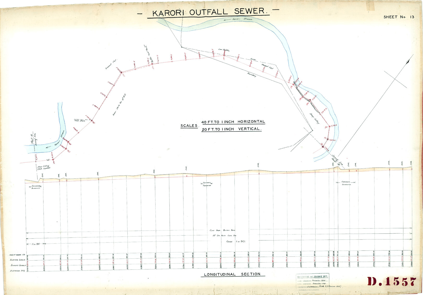 Karori outfall, plan No. 13