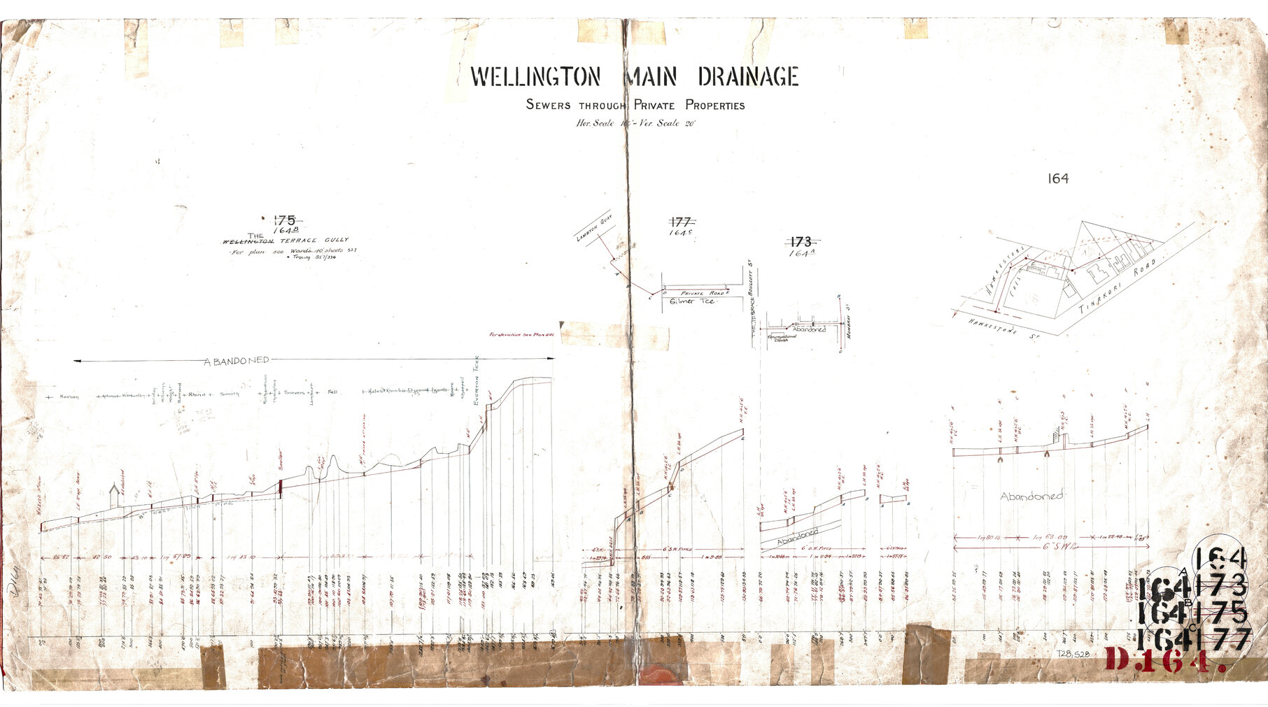 Wellington Main Drainage, sewers through private property