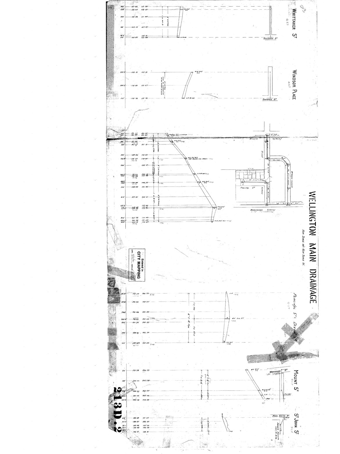 Wellington Main Drainage, Whittaker Street, Windsor Place, Percival Street, Dixon Street, McDonald Crescent, St John Street