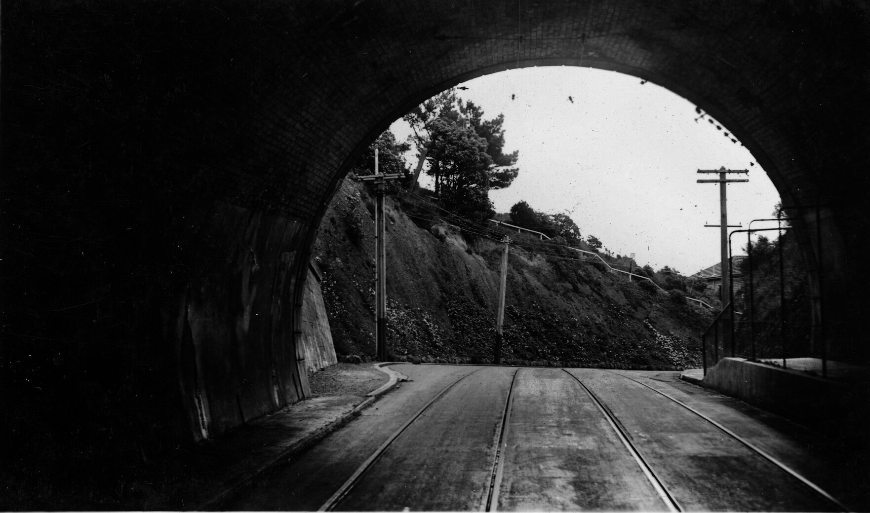 Inside Seatoun tunnel, looking west