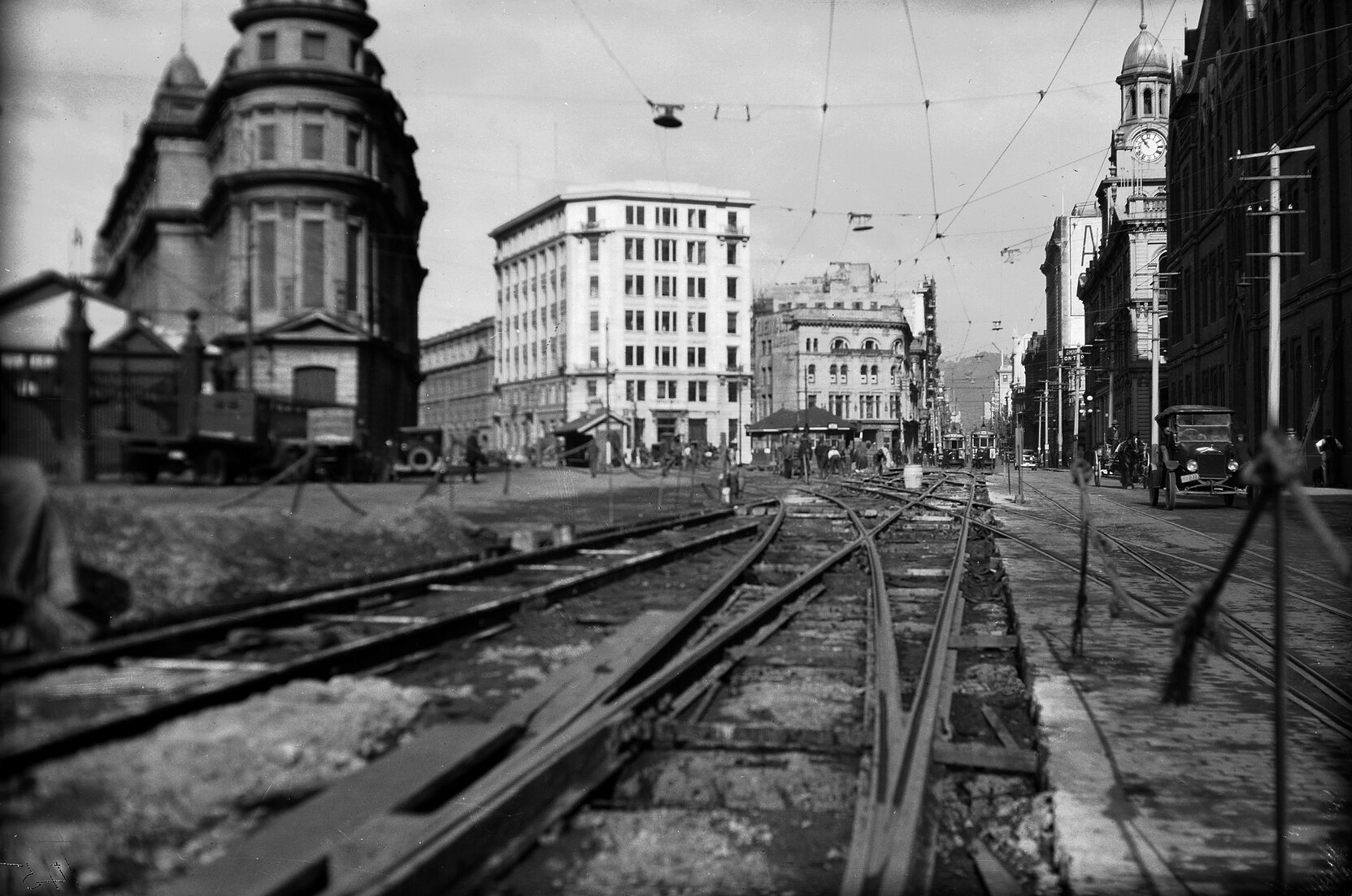 Customhouse Quay, newly laid tram tracks
