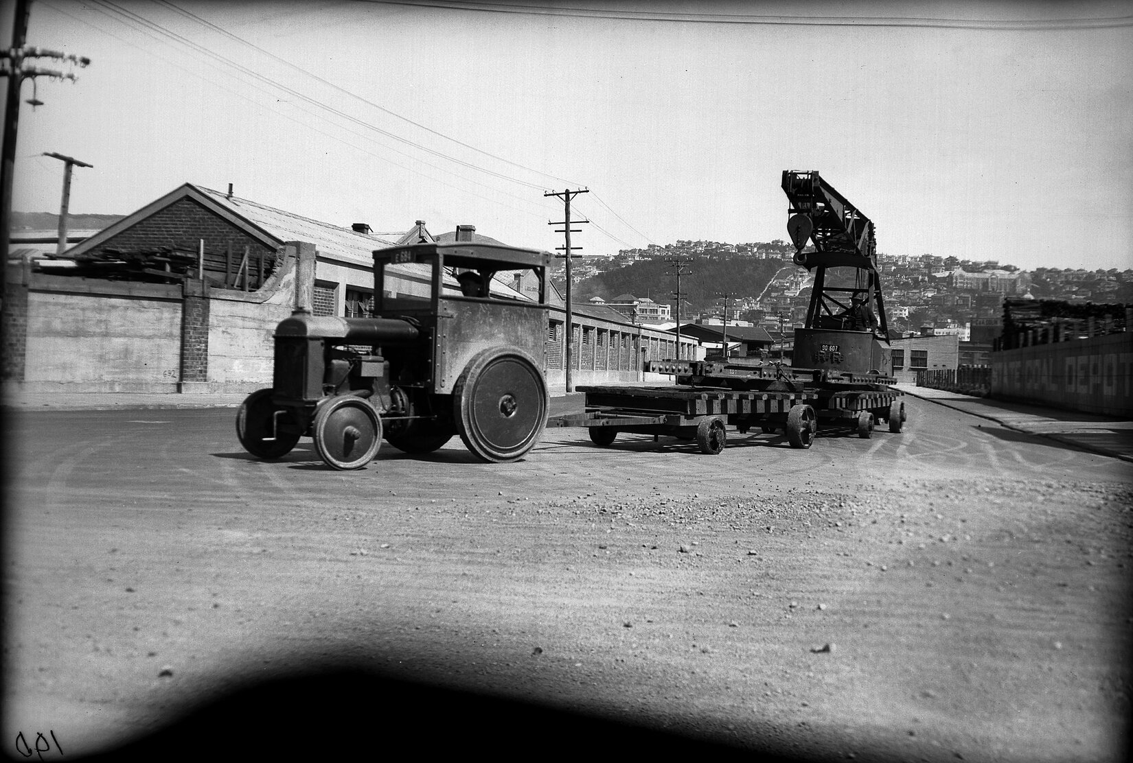 Wellington City Corporation Yard , Cable Street. Piece of tram rail specially made for Miramar Junction.