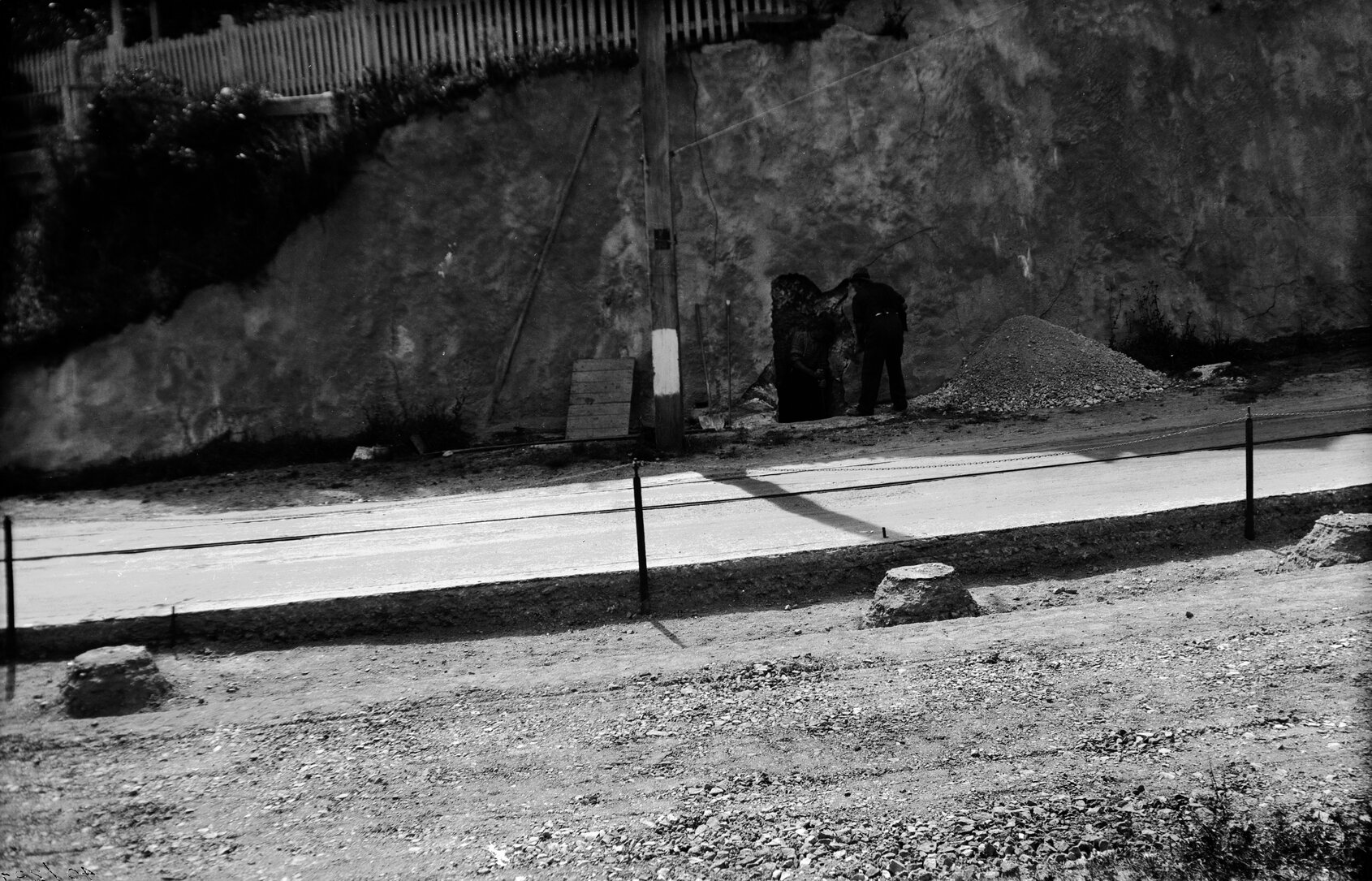 Glenmore Street, work on tramline