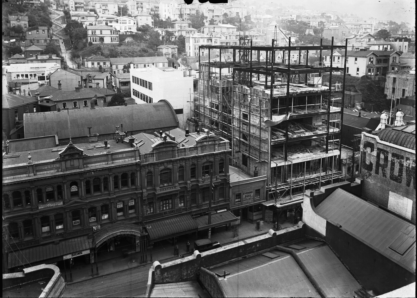 Press House under construction, Willis Street