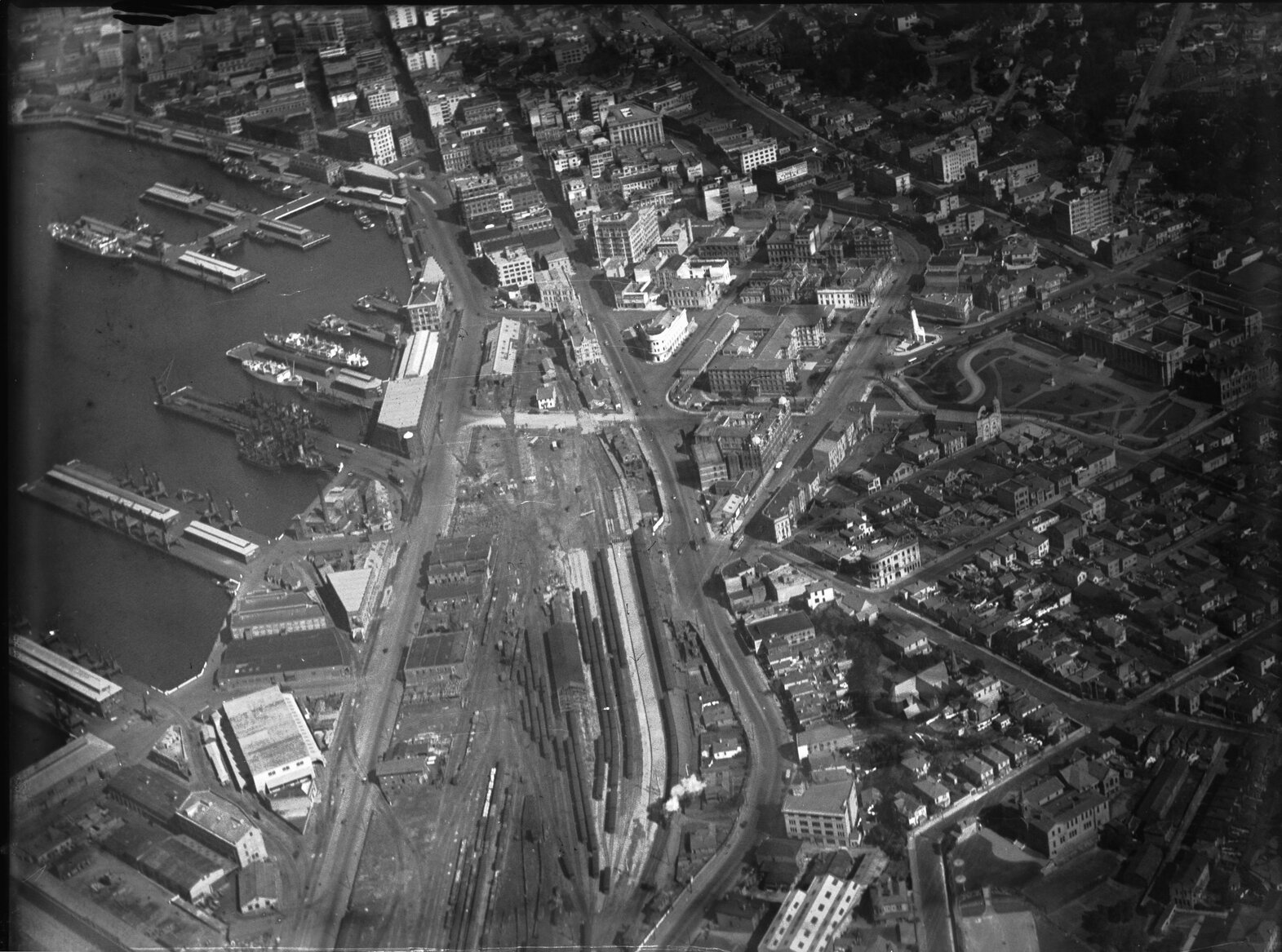 Aerial view of Lambton, Wharf Area and Rail Yards