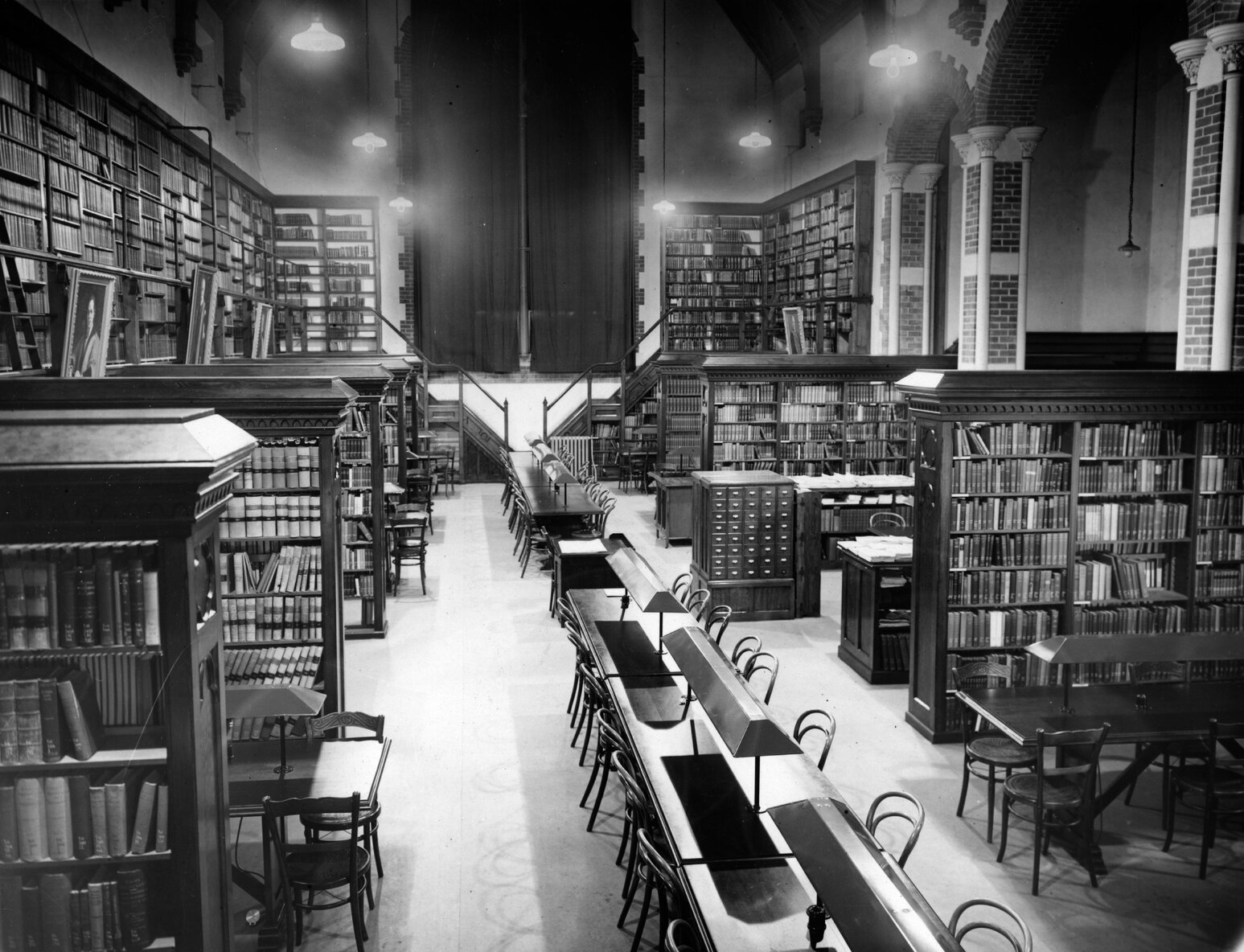 Interior of Victoria University Library, Hunter Building