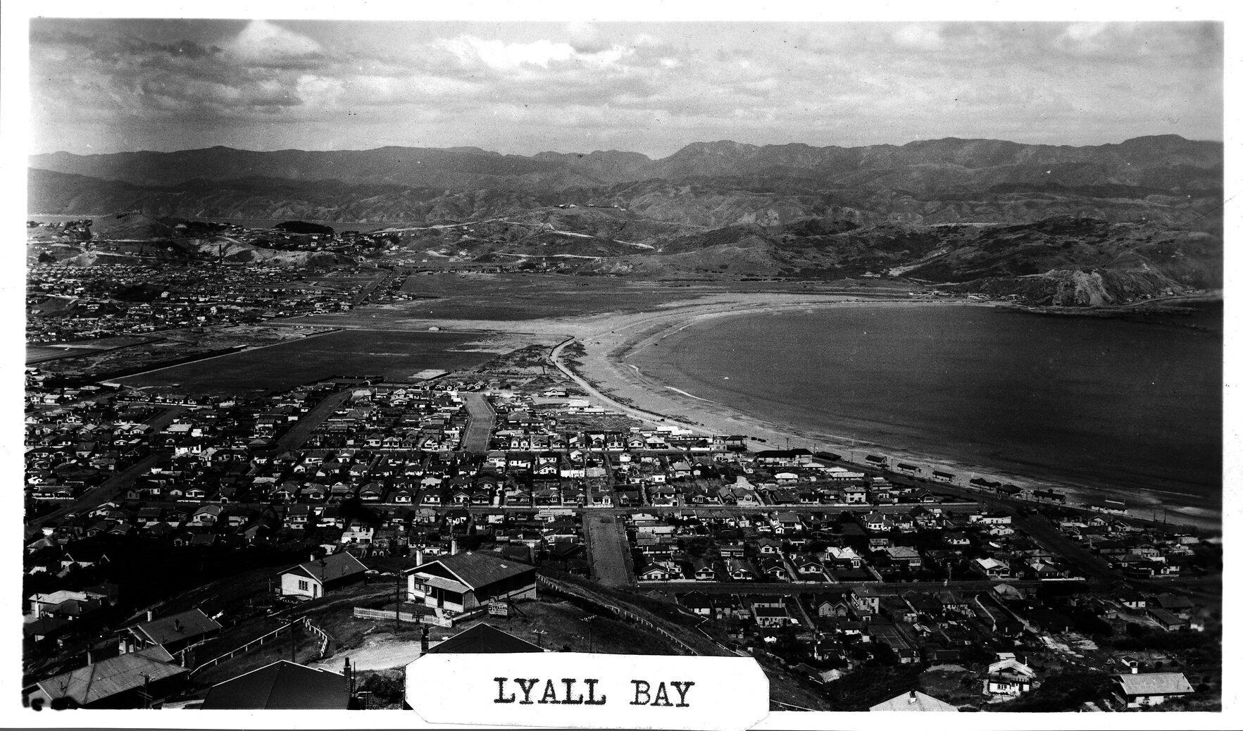 Elevated view of Lyall Bay