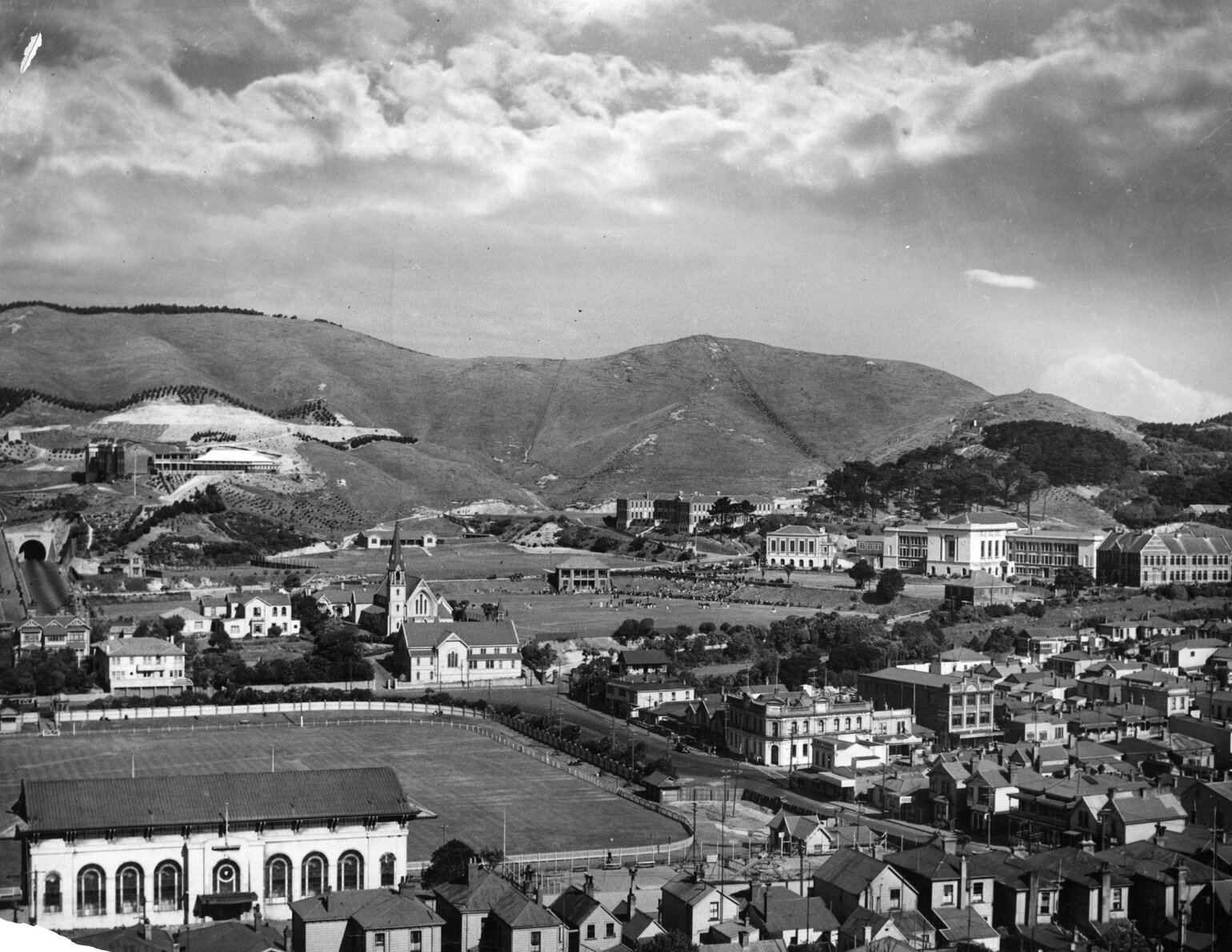 Elevated view of Basin Reserve