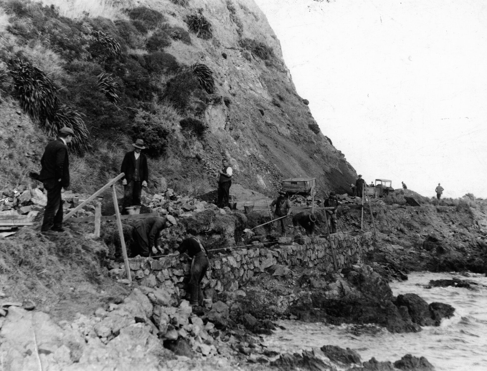 Foreshore reconstruction by Relief Workers, Point Halswell