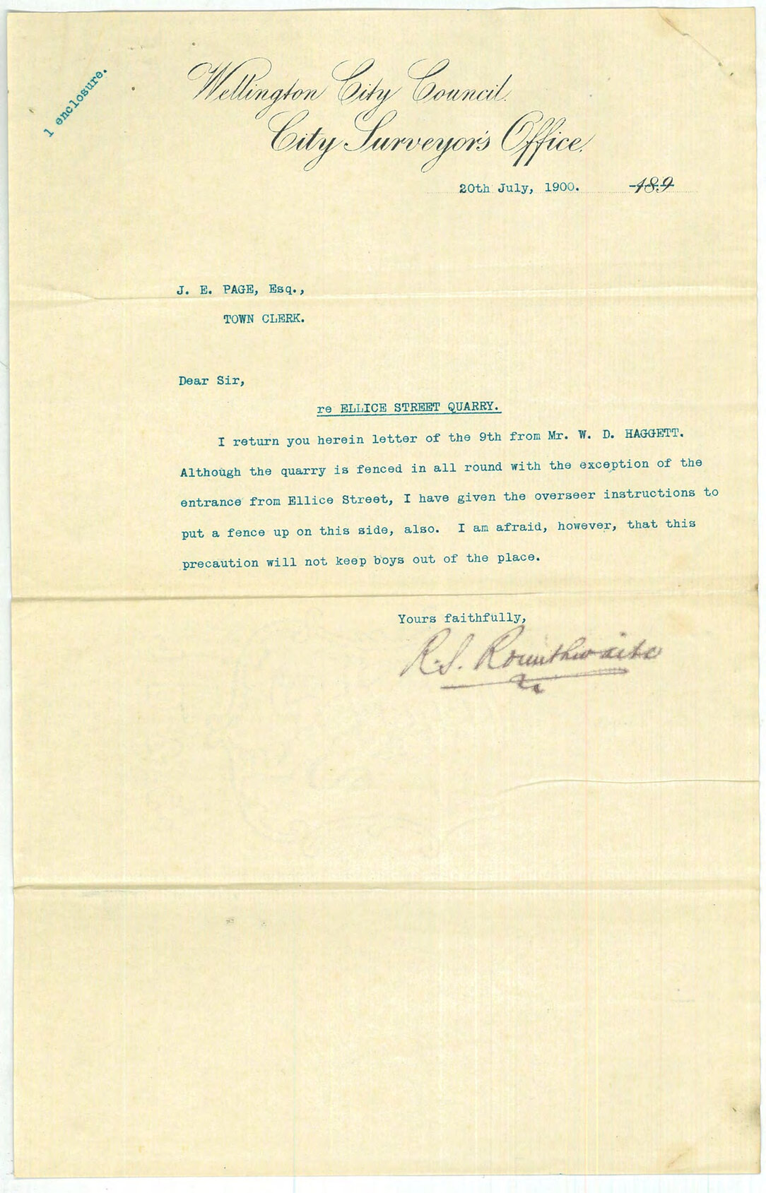 Ellice Street Quarry - W D Haggett