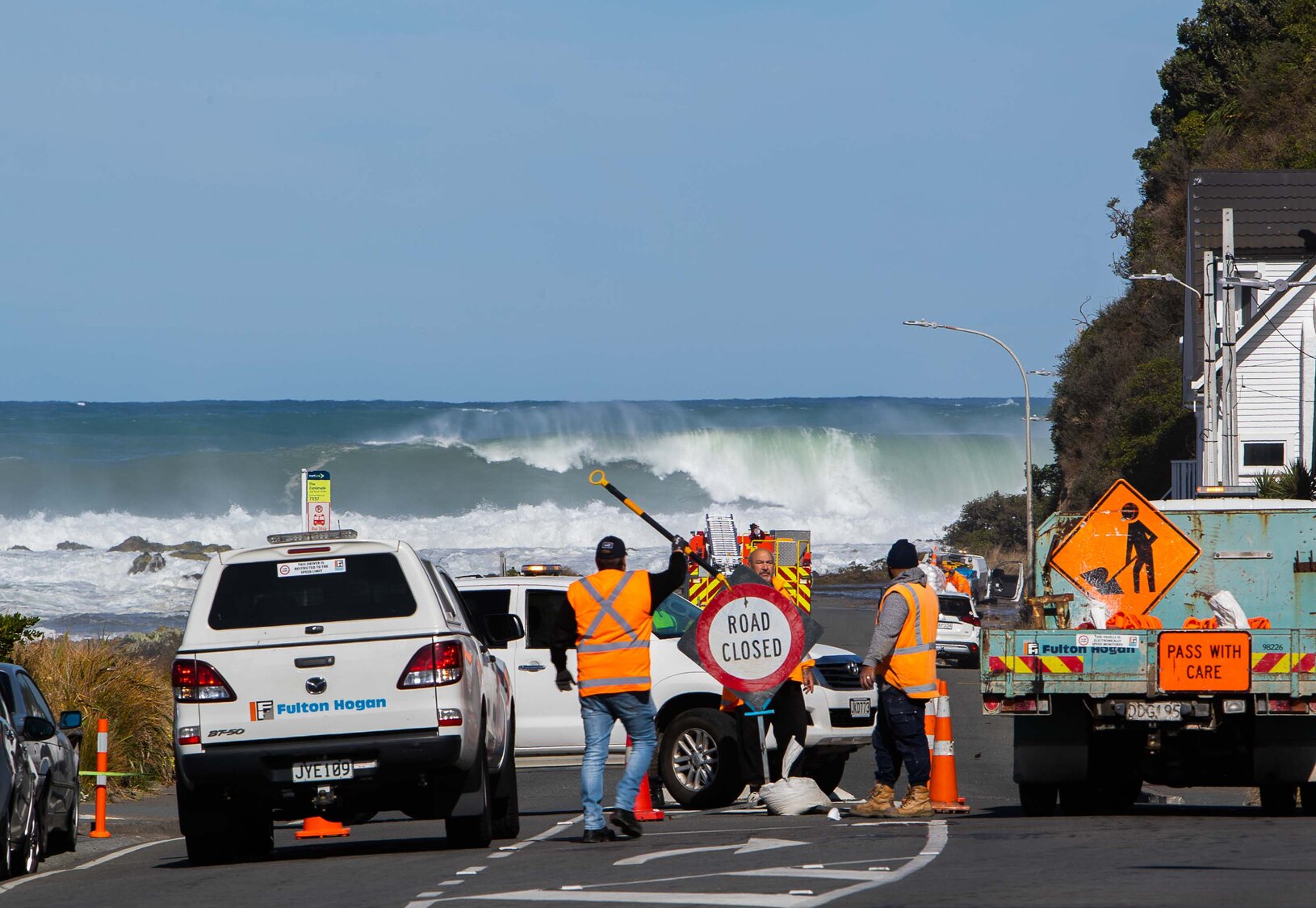 South Coast of Wellington during a big southerly storm surge