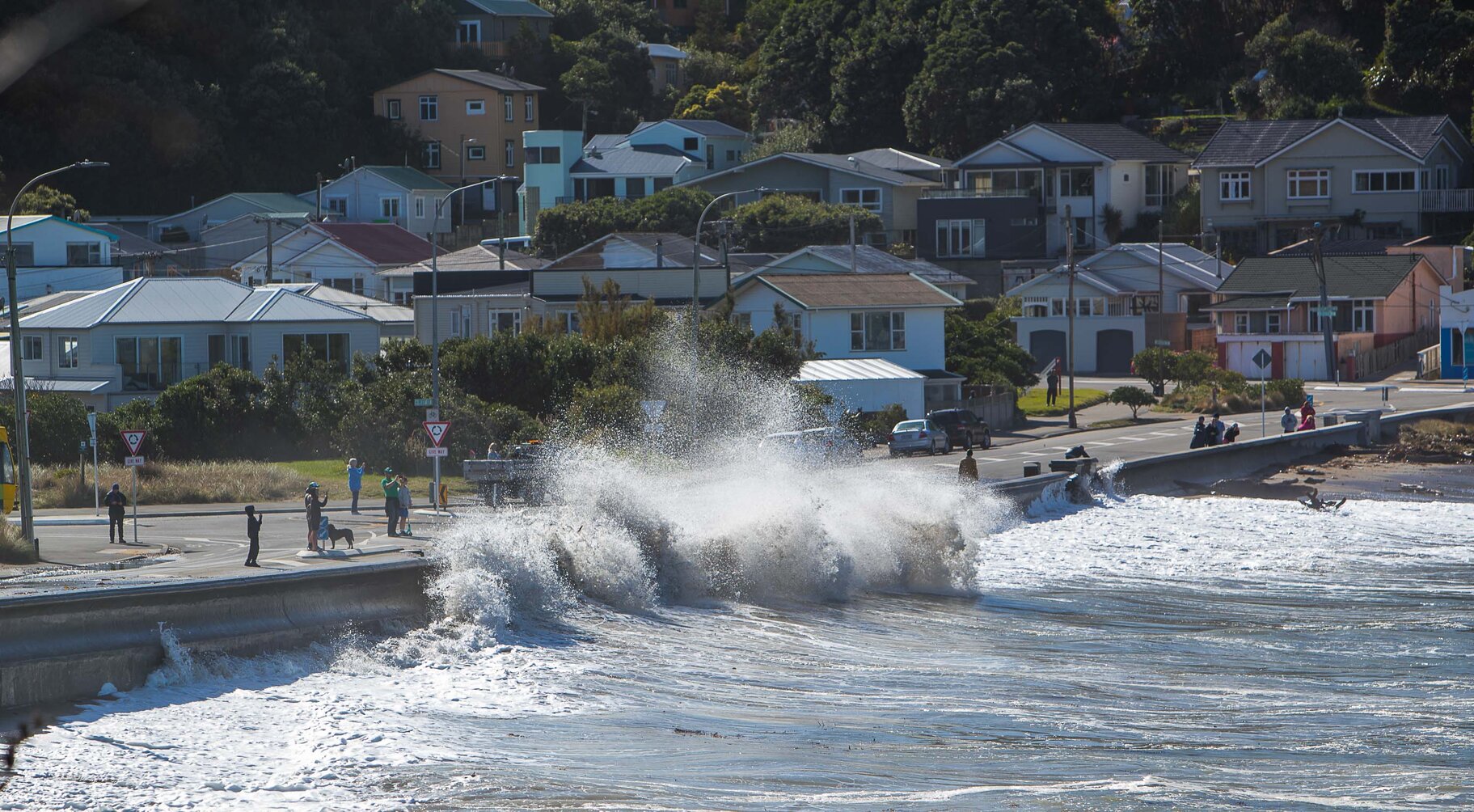 South Coast of Wellington during a big southerly storm surge