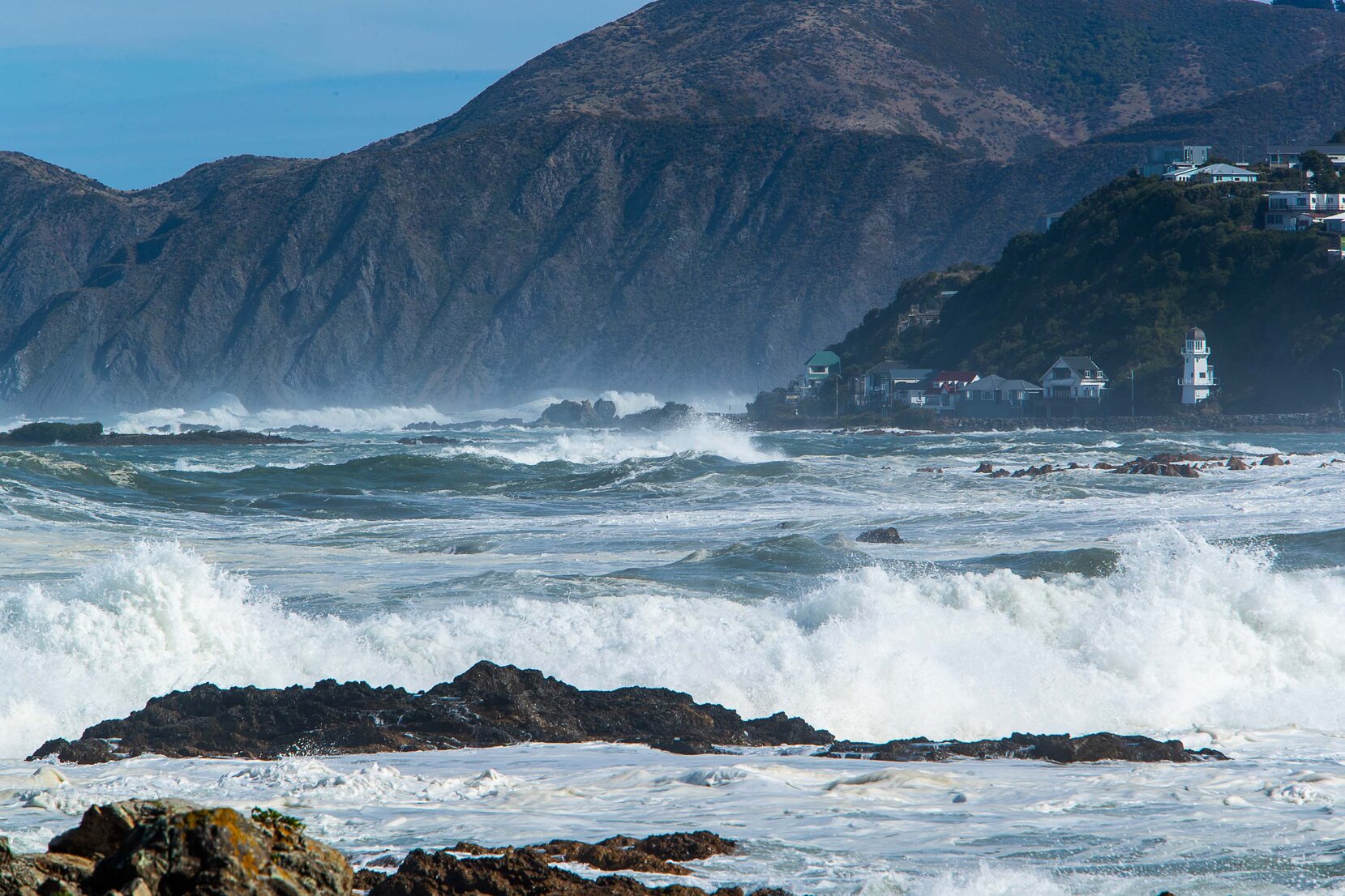 South Coast of Wellington during a big southerly storm surge