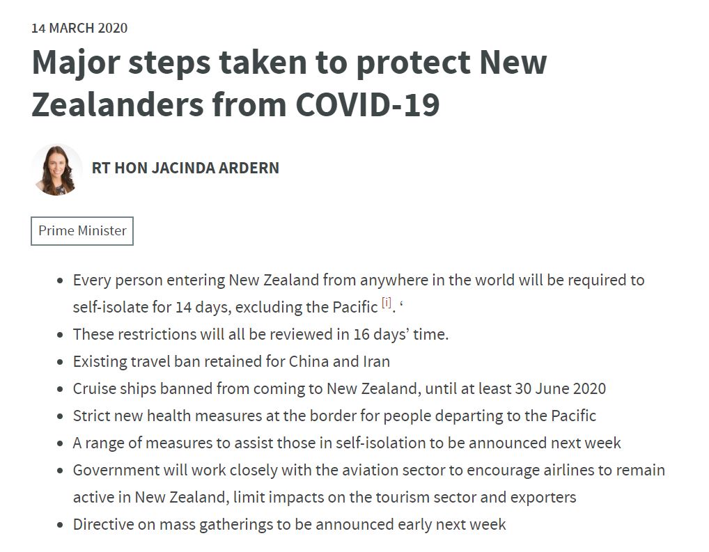 Major steps taken to protect New Zealanders from COVID-19