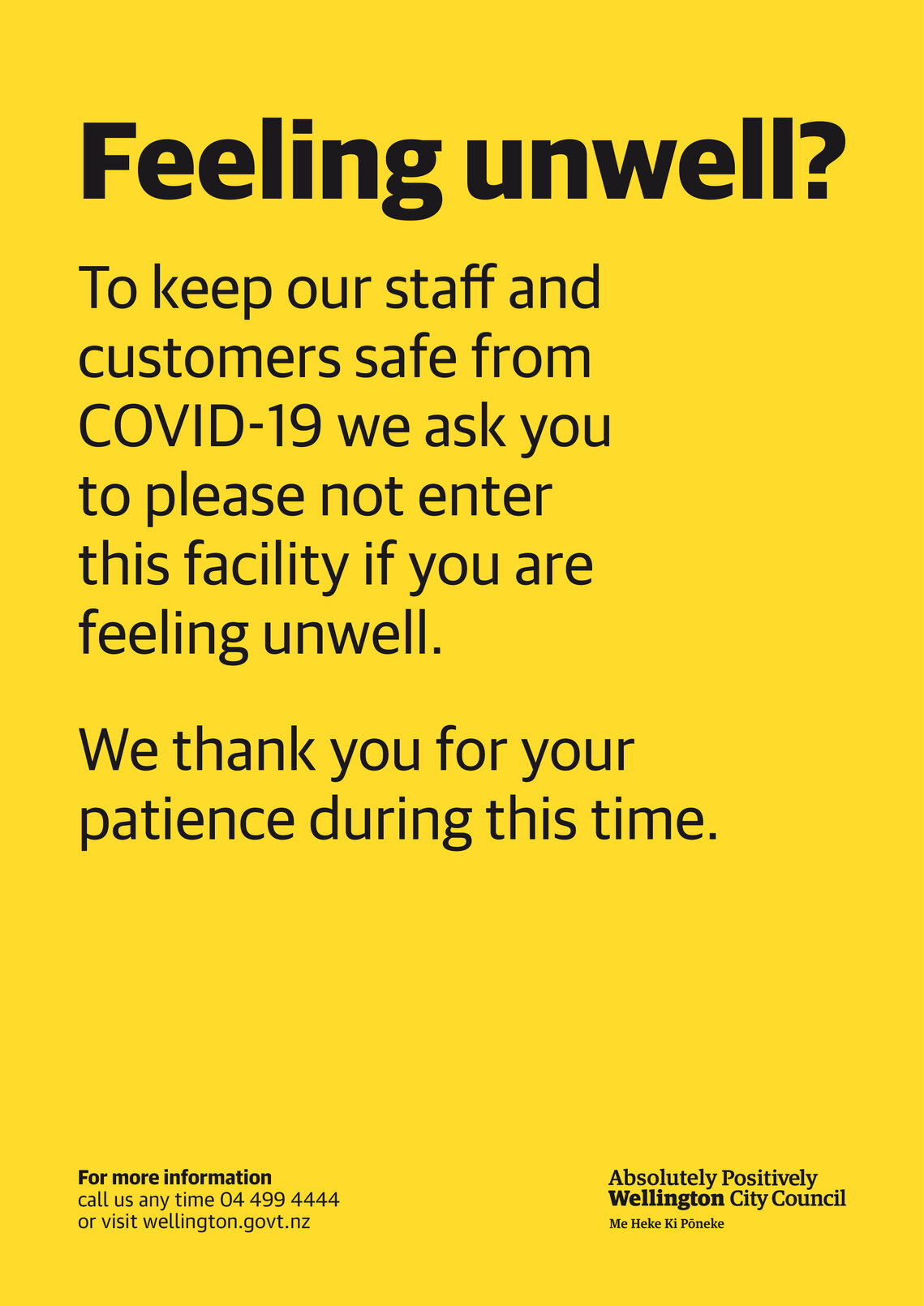 J010552 COVID-19 Facilities poster A3, v2