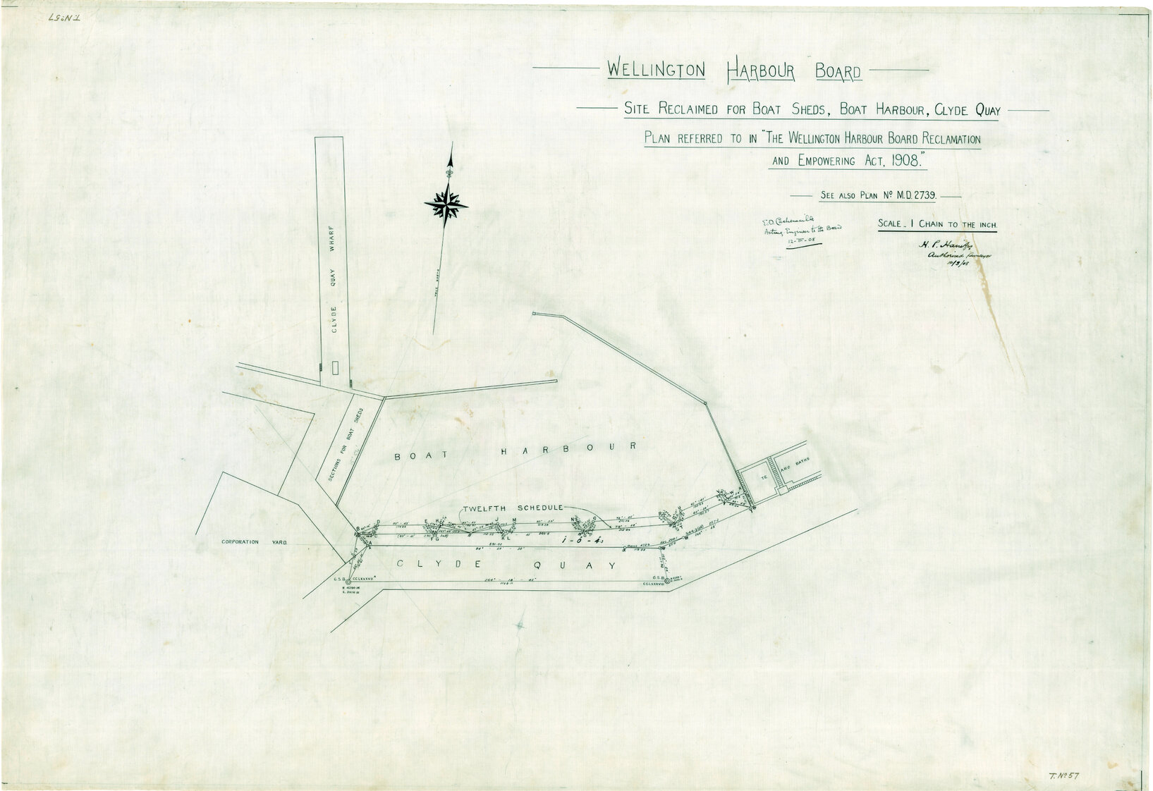 Site Reclaimed for Boat Sheds - Boat Harbour - Plan referred to in the W.H.B. Reclamation &amp; Empowering Act. 1908.