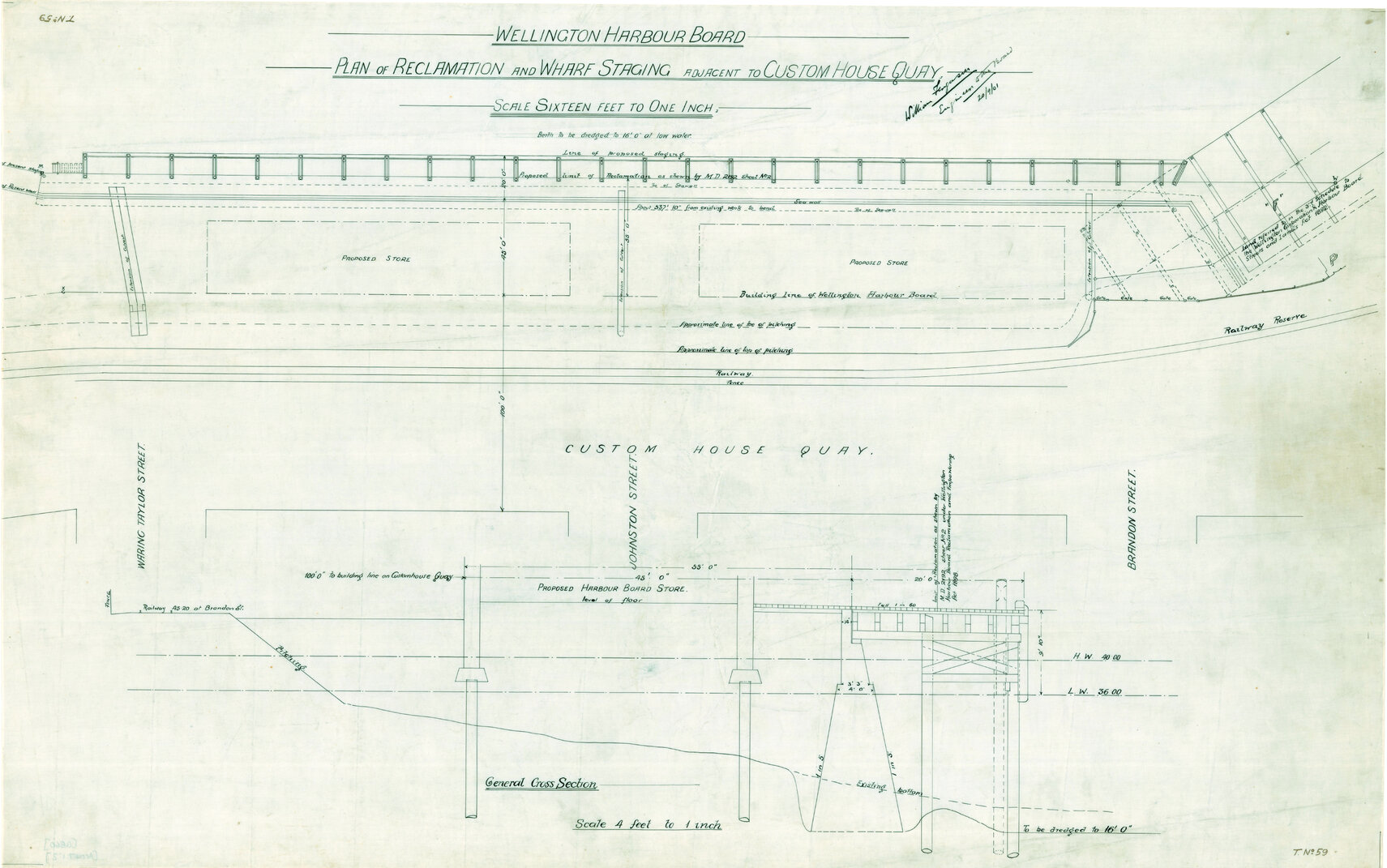 Reclamation &amp; Wharf Staging adjacent to Custom House Quay