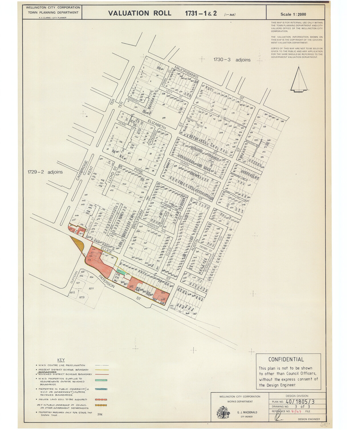 Valuation roll 1731-1 and 2 (Drawing 3 of 3)