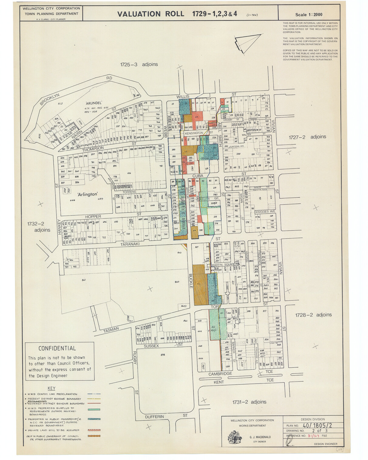 Valuation roll 1729-1  2  3 and 4 (Drawing 2 of 3)