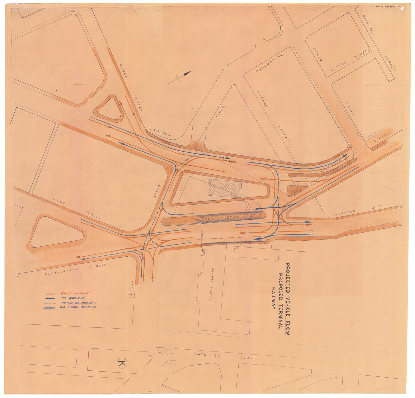 Projected vehicle flow - Proposed terminal railway