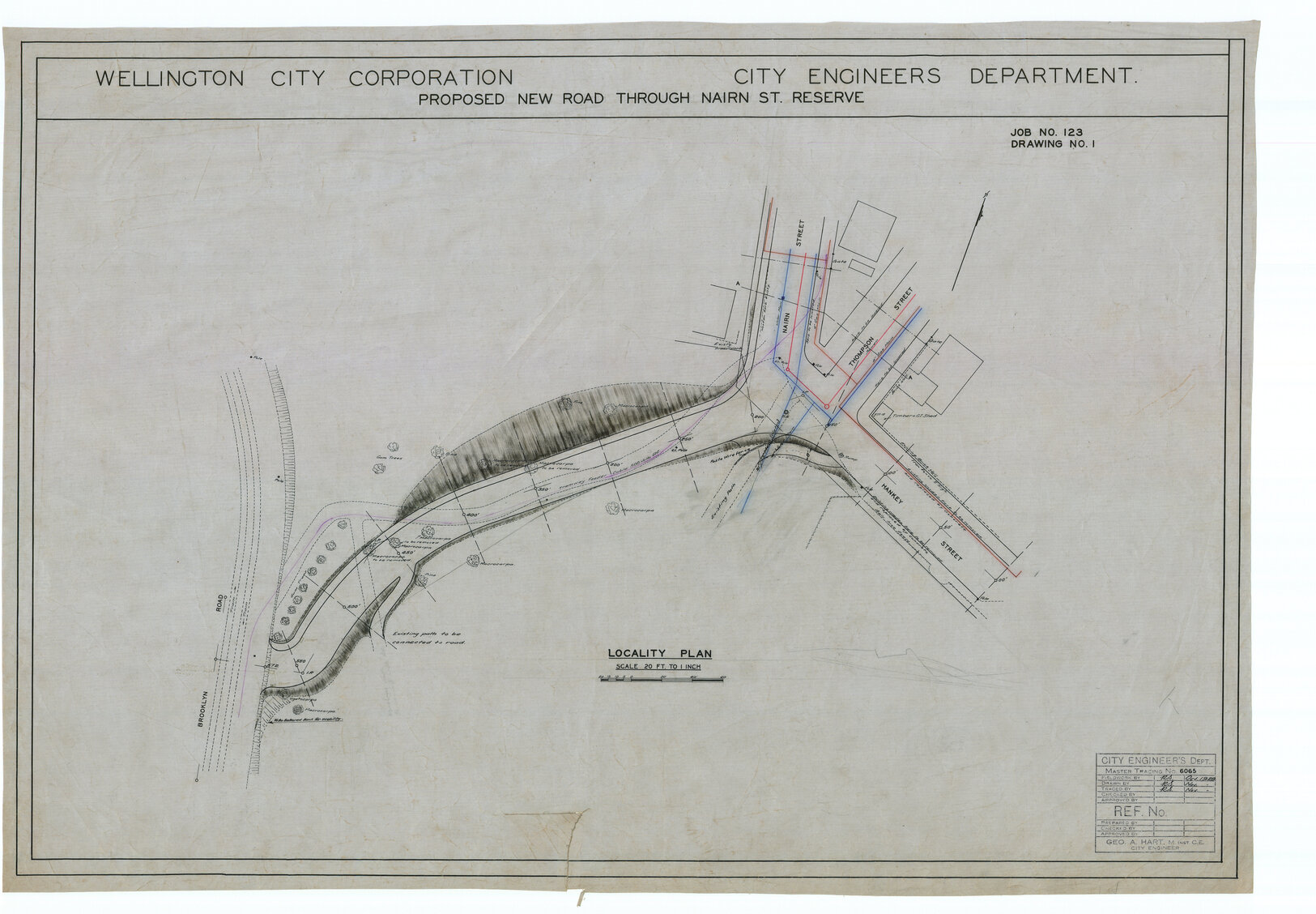 Proposed new road through Nairn Street Reserve