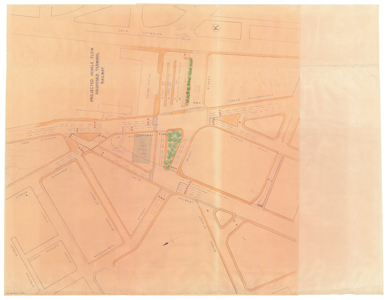 Projected vehicle flow - Proposed terminal railway