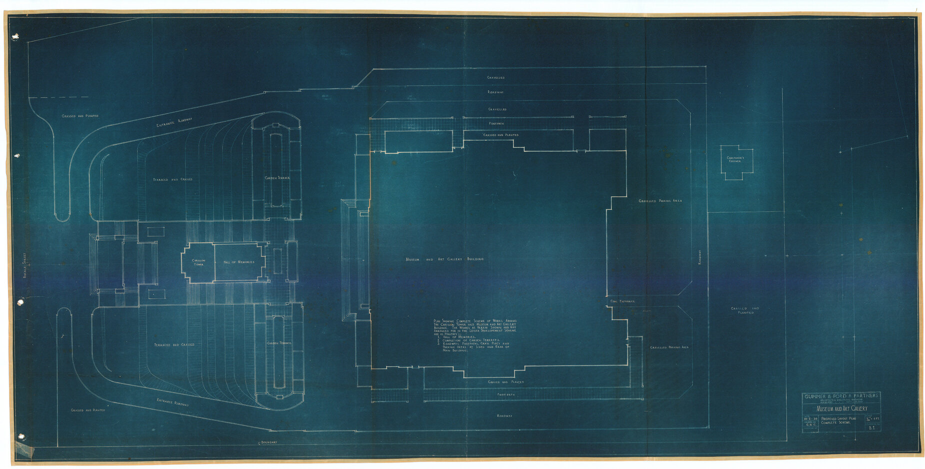 Museum and Art Gallery [former Dominion Museum Building] - Proposed layout plan, complete scheme