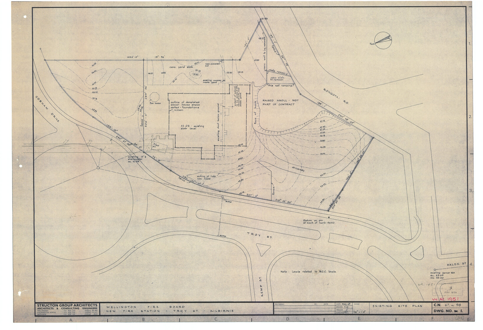 New fire station Troy Street Kilbirnie - existing site plan