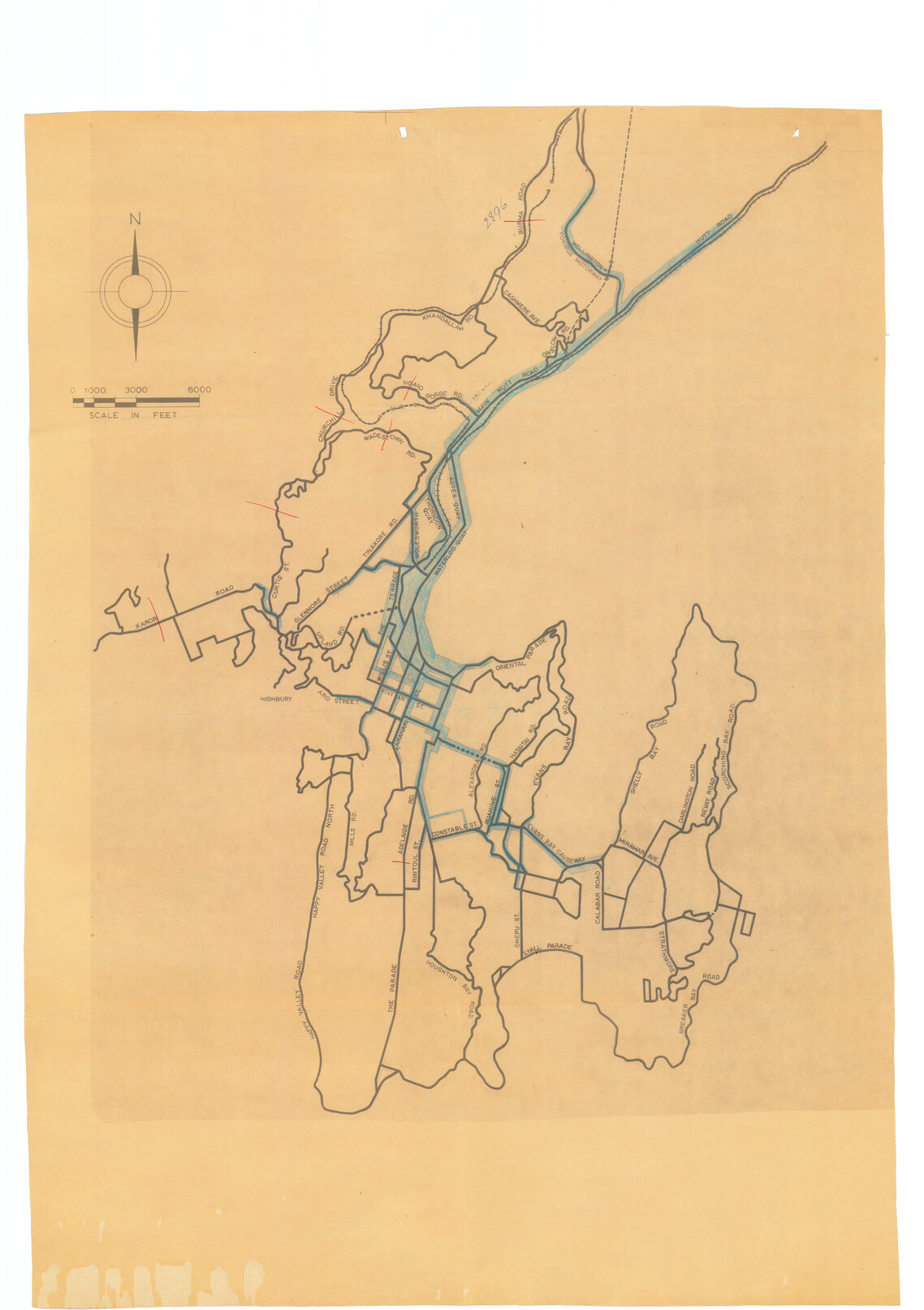 [Overview of the major transportation routes for the Wellington City area]