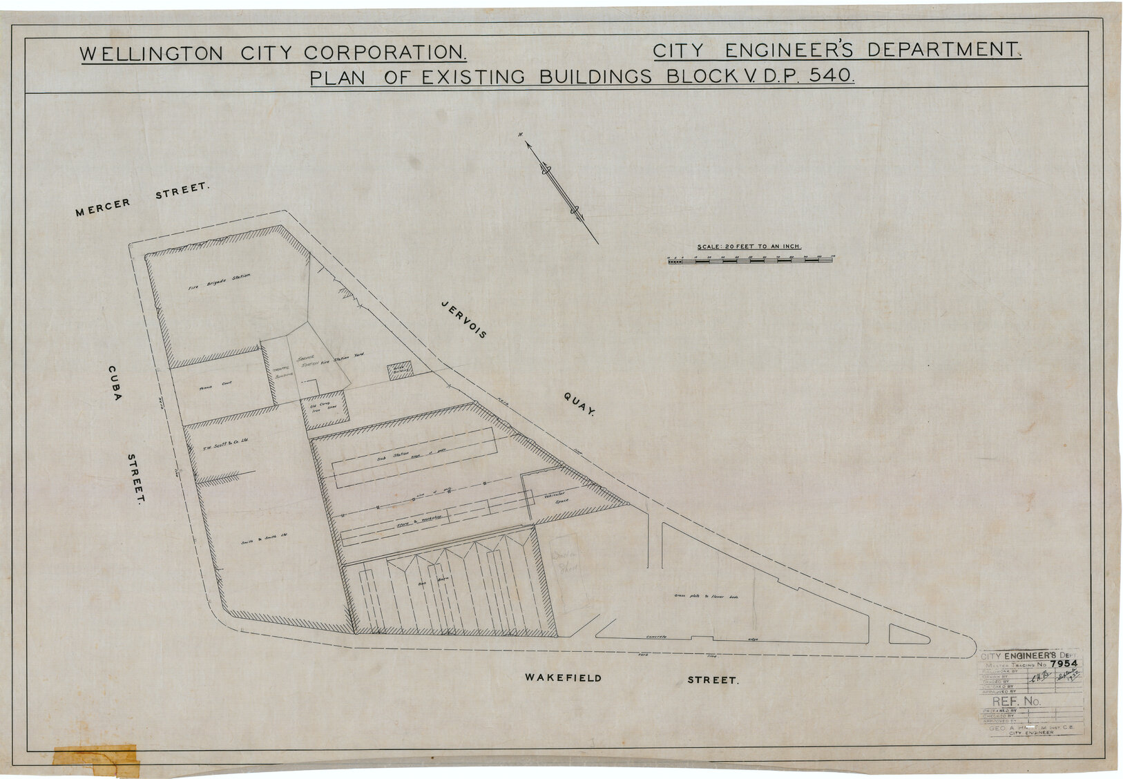 Plan of existing buildings