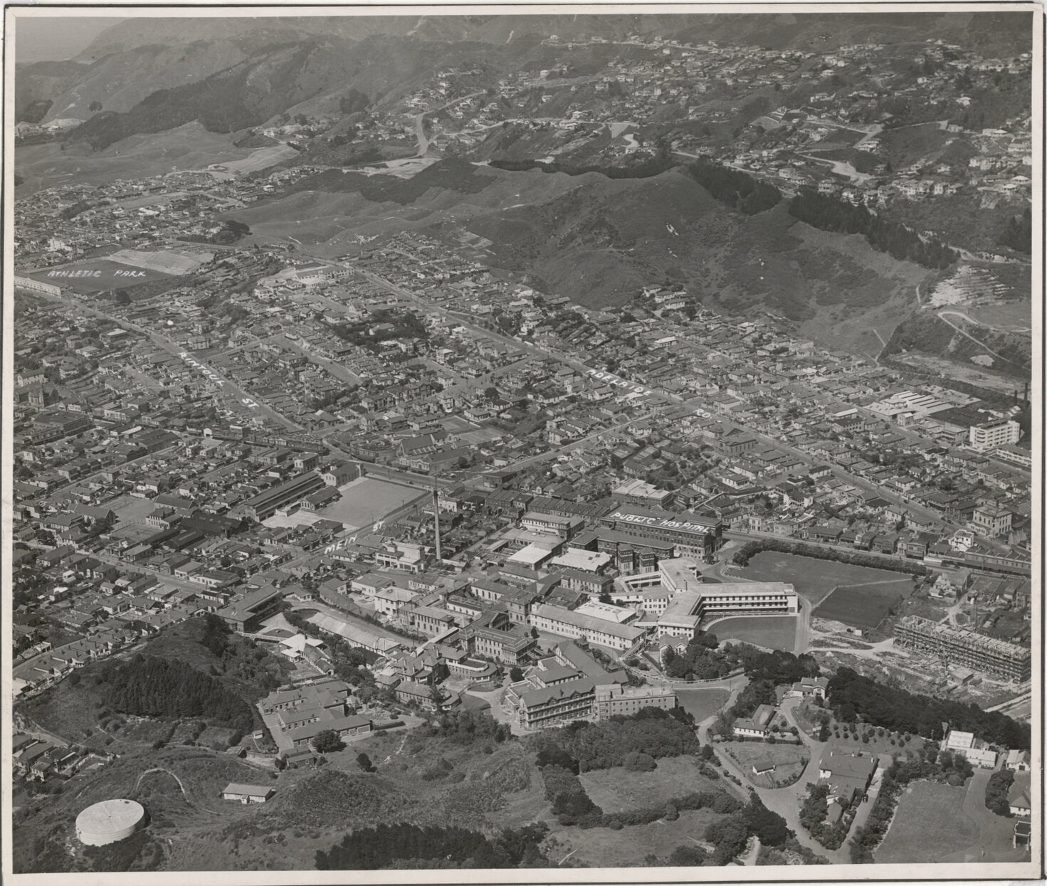 Aerial View of Wellington 1947, Newtown, Public Hospital Area