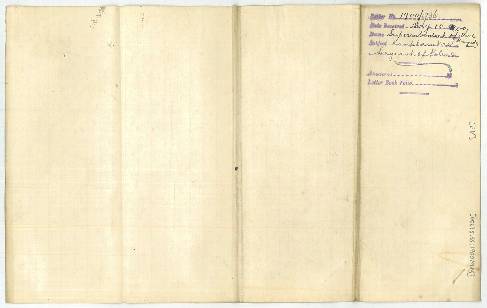 Complaint regarding Sergeant of Police - Superintendent of Fire Brigade