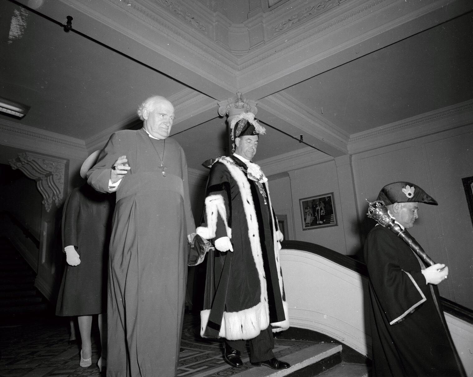 Dr Ramsey, Archbishop of Canterbury &amp; Mayor, reception
