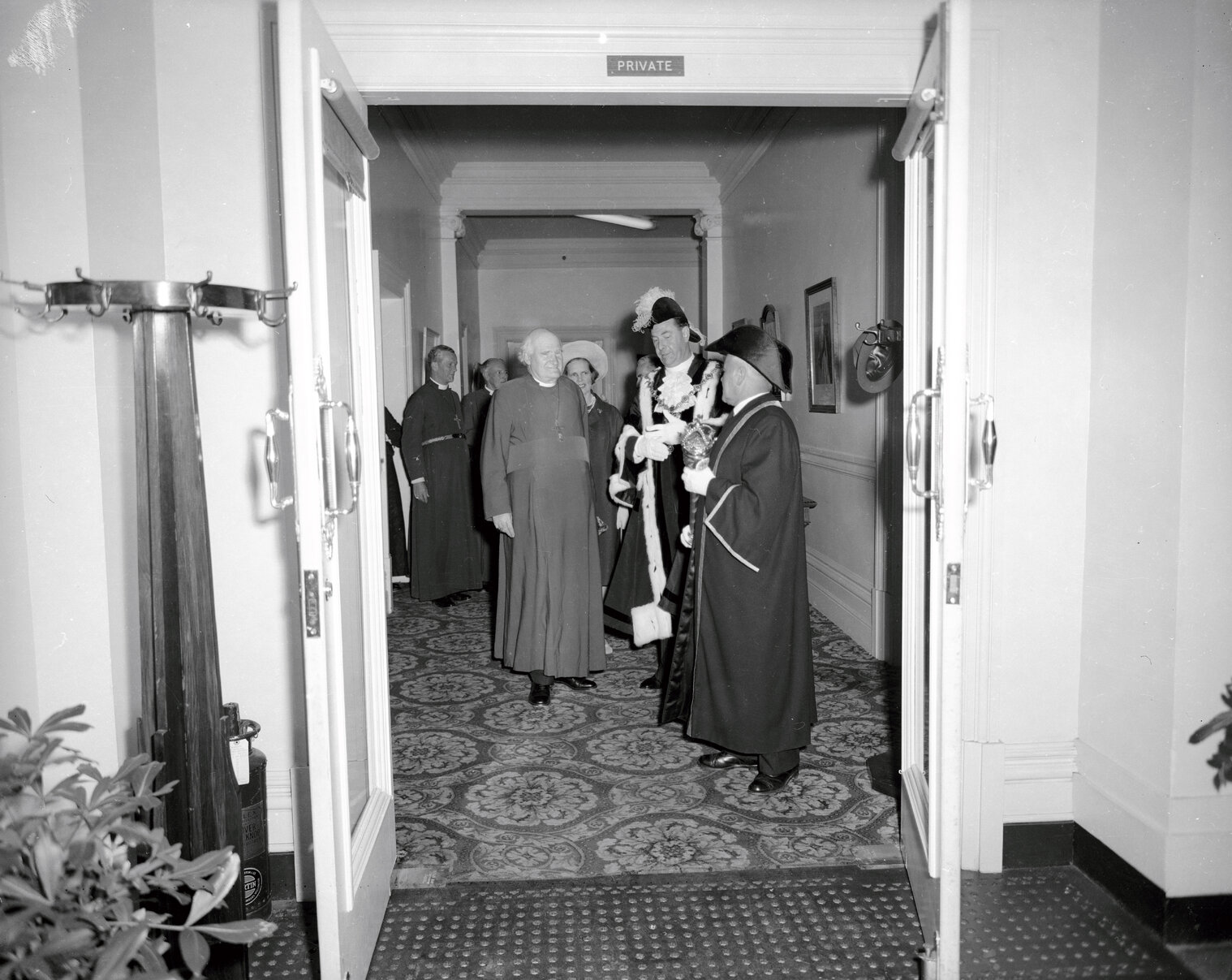 Dr Ramsey, Archbishop of Canterbury &amp; Mayor, reception