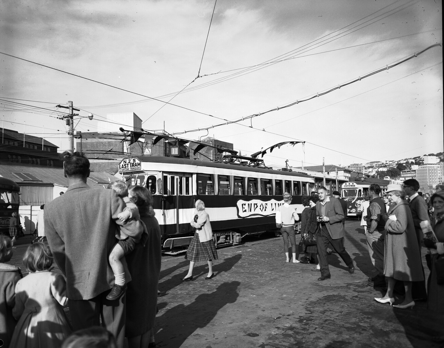 NZ Tramways: last NZ Tram run Thorndon terminus to Newtown (Sir Francis Kitts)