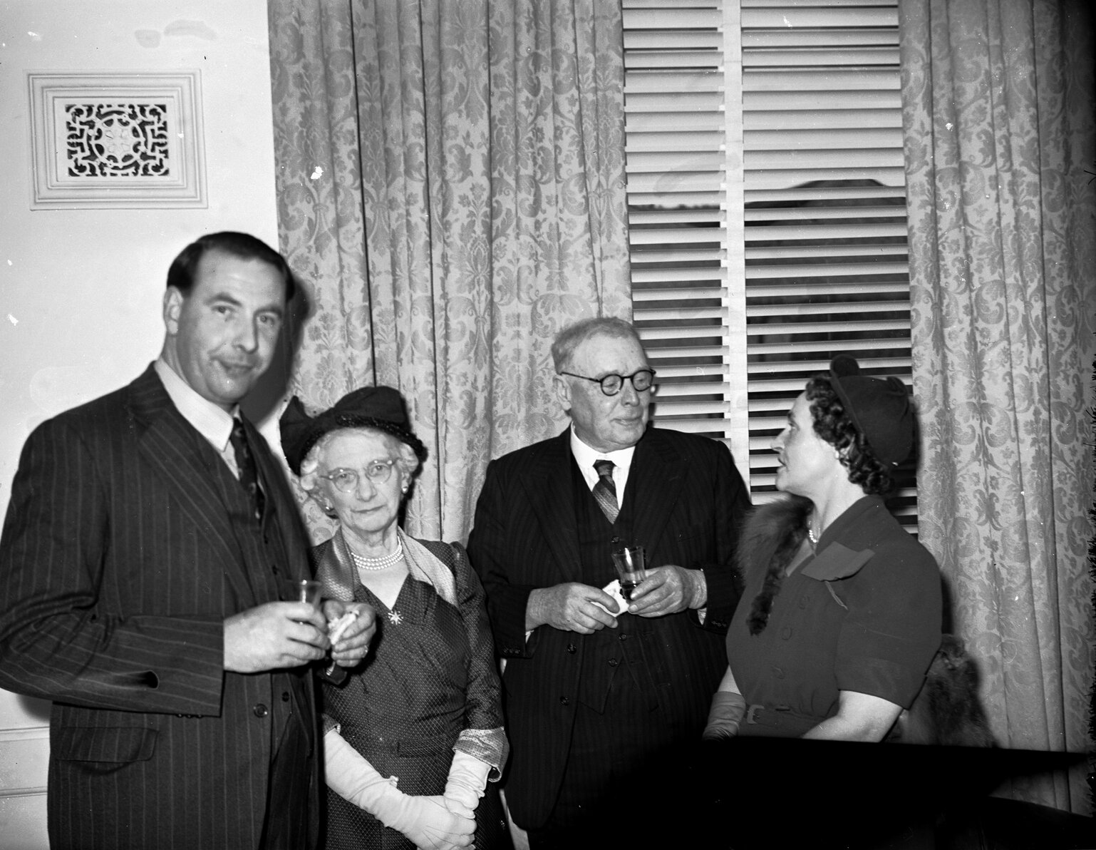 Mr Bristow at Mayoral reception. Reception includes: Sir Charles &amp; Lady Norwood, Sir William and Lady Appleton and Mayor &amp; Mrs MacAlister