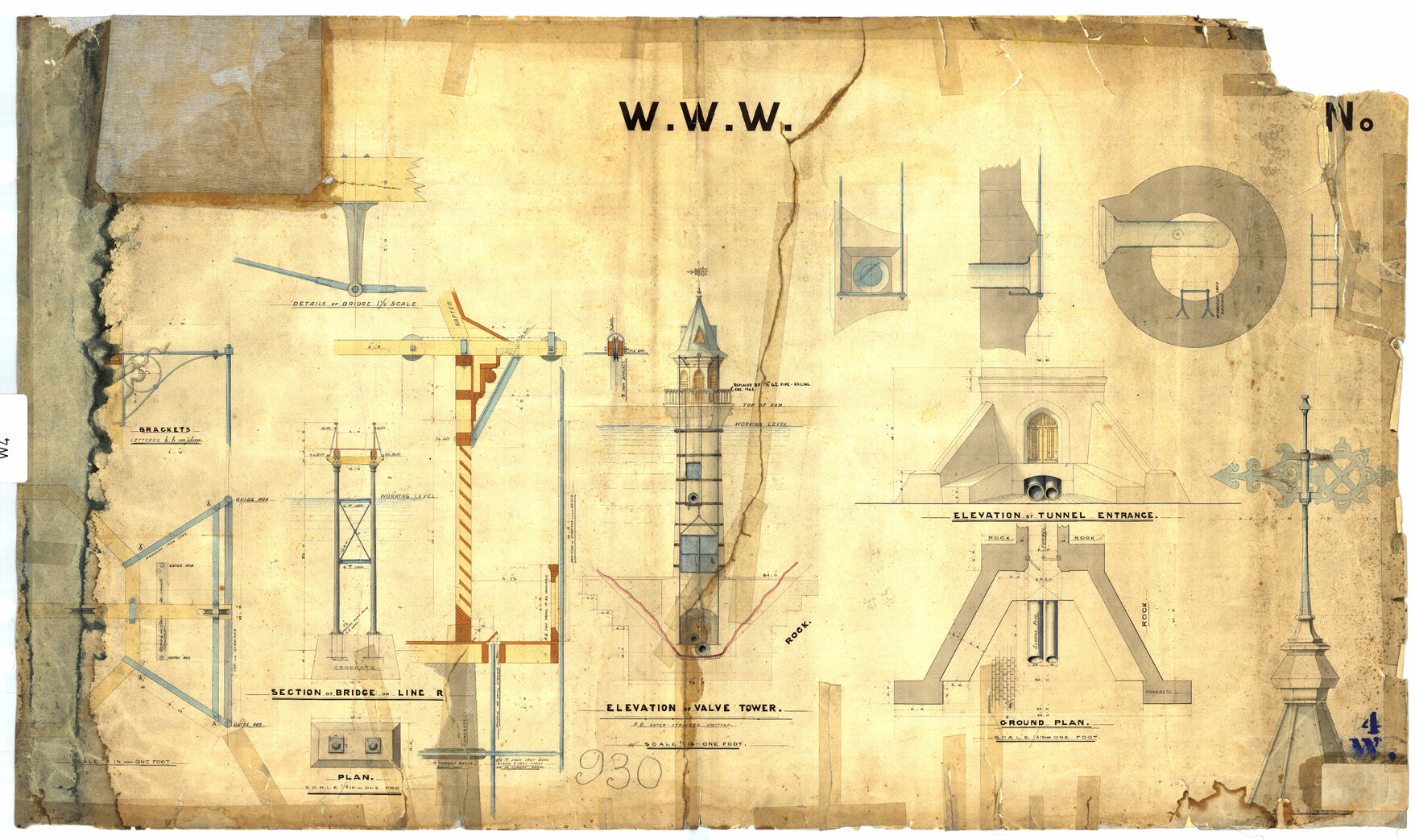 Karori Dam, Lower Dam Details - Circa 1874