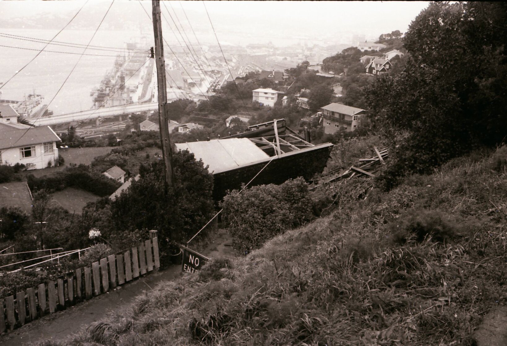 Garage destroyed by wind at 60 Anne Street