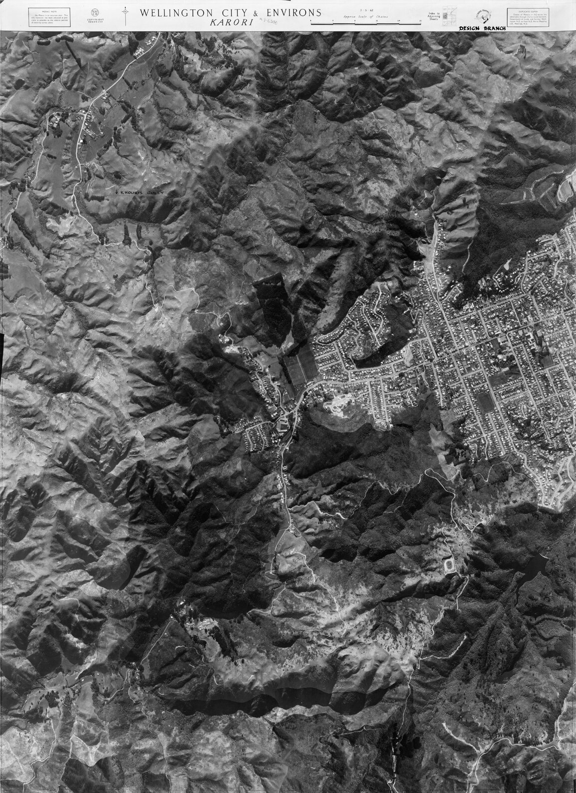 Wellington City and Environs Aerial Mosaic 1962, Karori