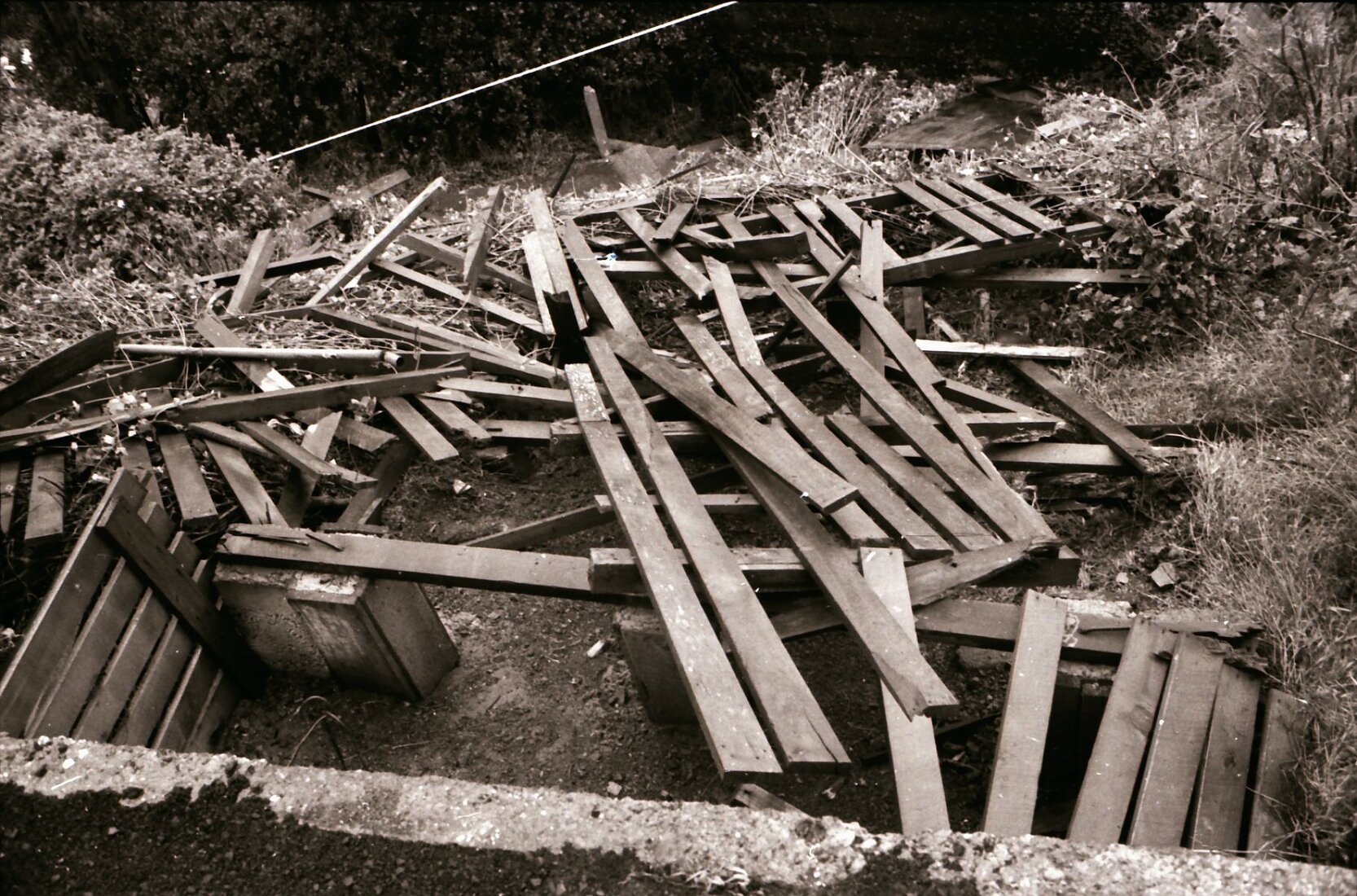 Garage destroyed by wind at 60 Anne Street