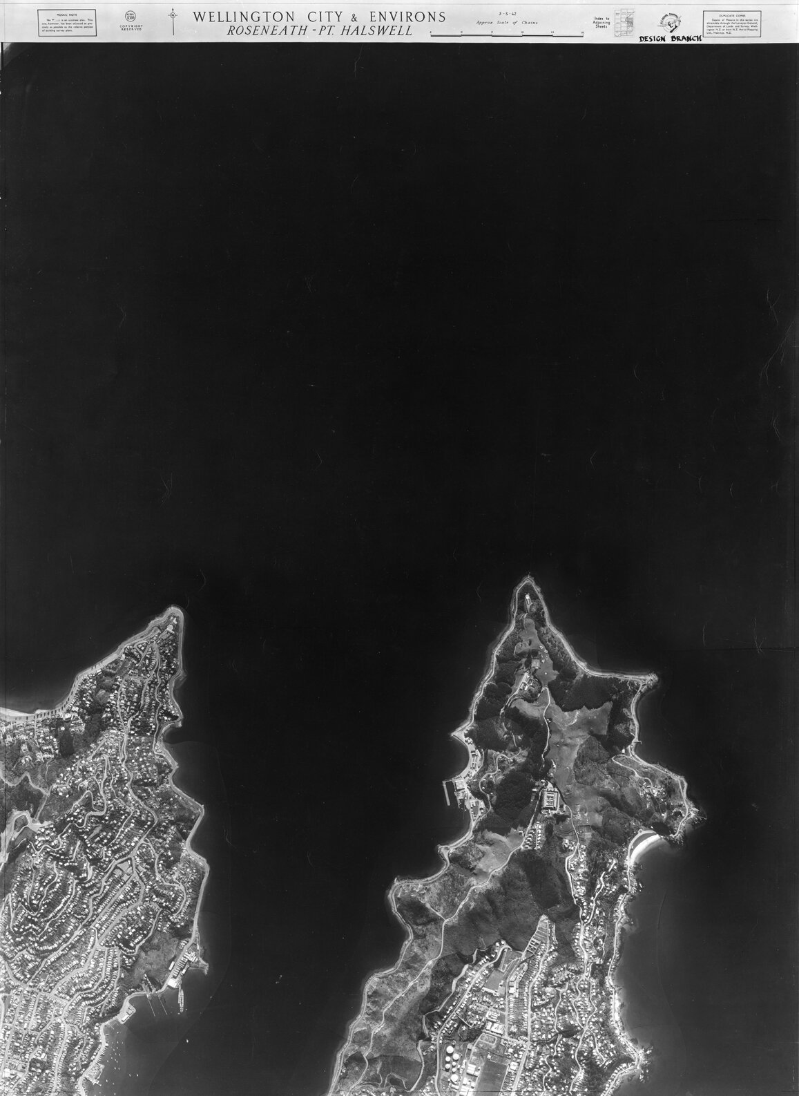 Wellington City and Environs Aerial Mosaic 1962, Roseneath to Point Halswell