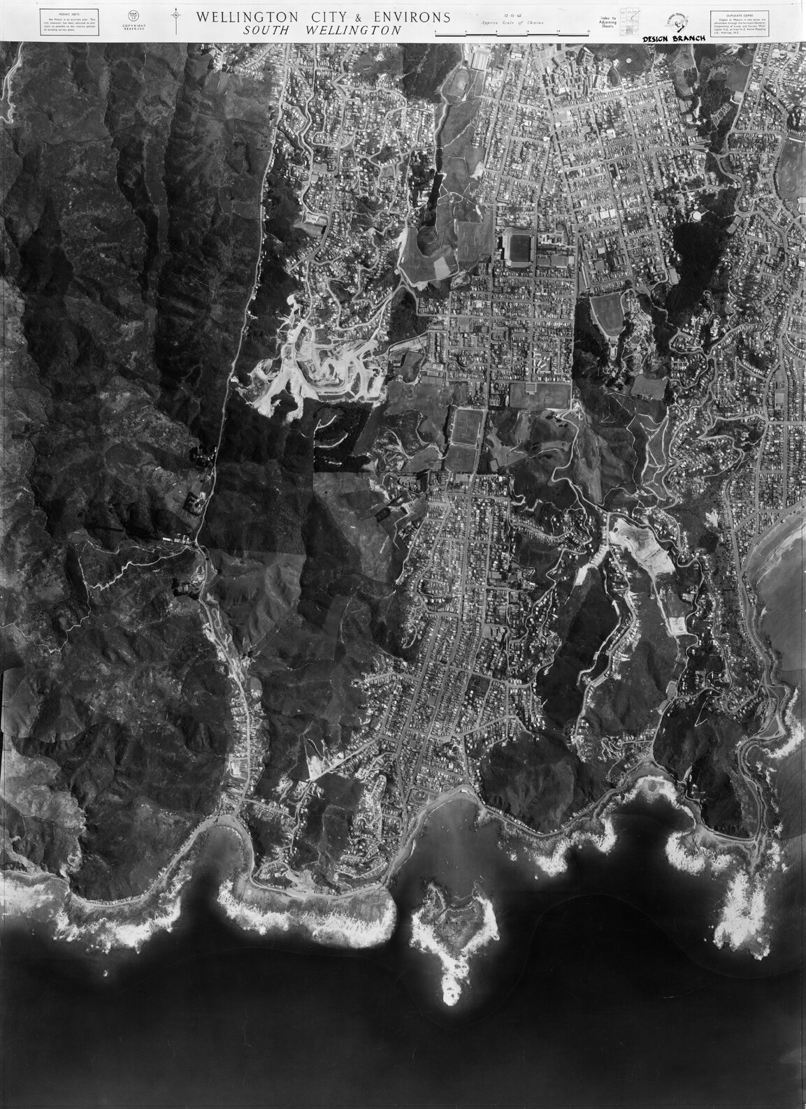 Wellington City and Environs Aerial Mosaic 1962, South Wellington