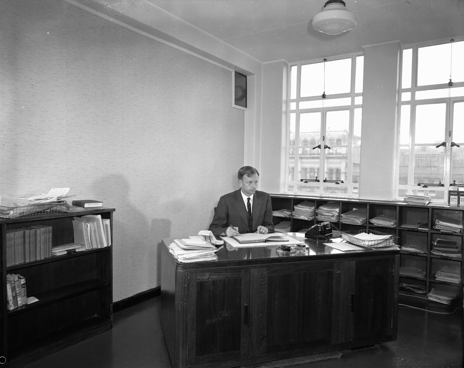 Wellington Public Library: Deputy Librarian John Sage at work