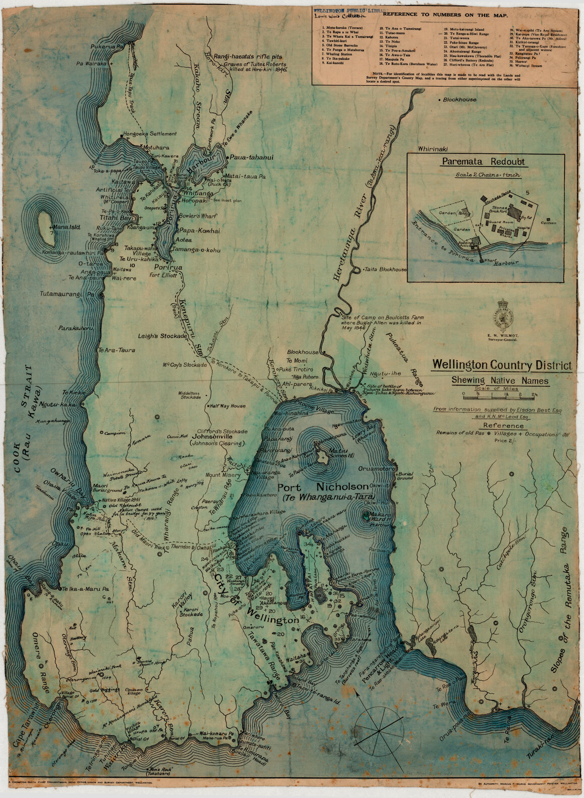 Wellington Country District shewing Native Names