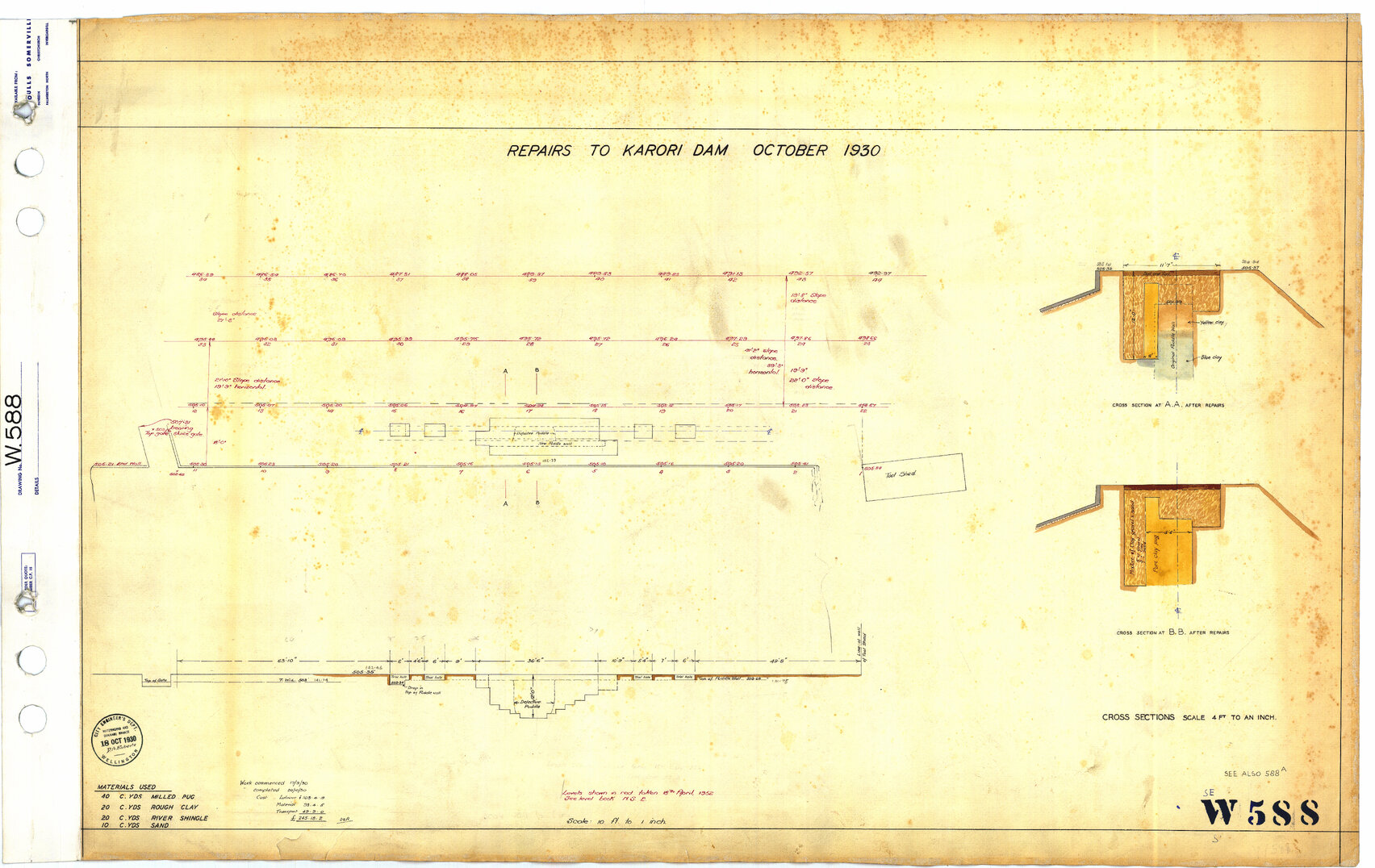 Repairs to Karori Dam, October 1930 - 18 October 1930-18 April 1952
