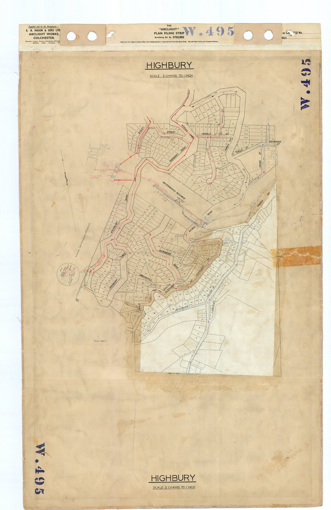 Plan of Watermains, Highbury