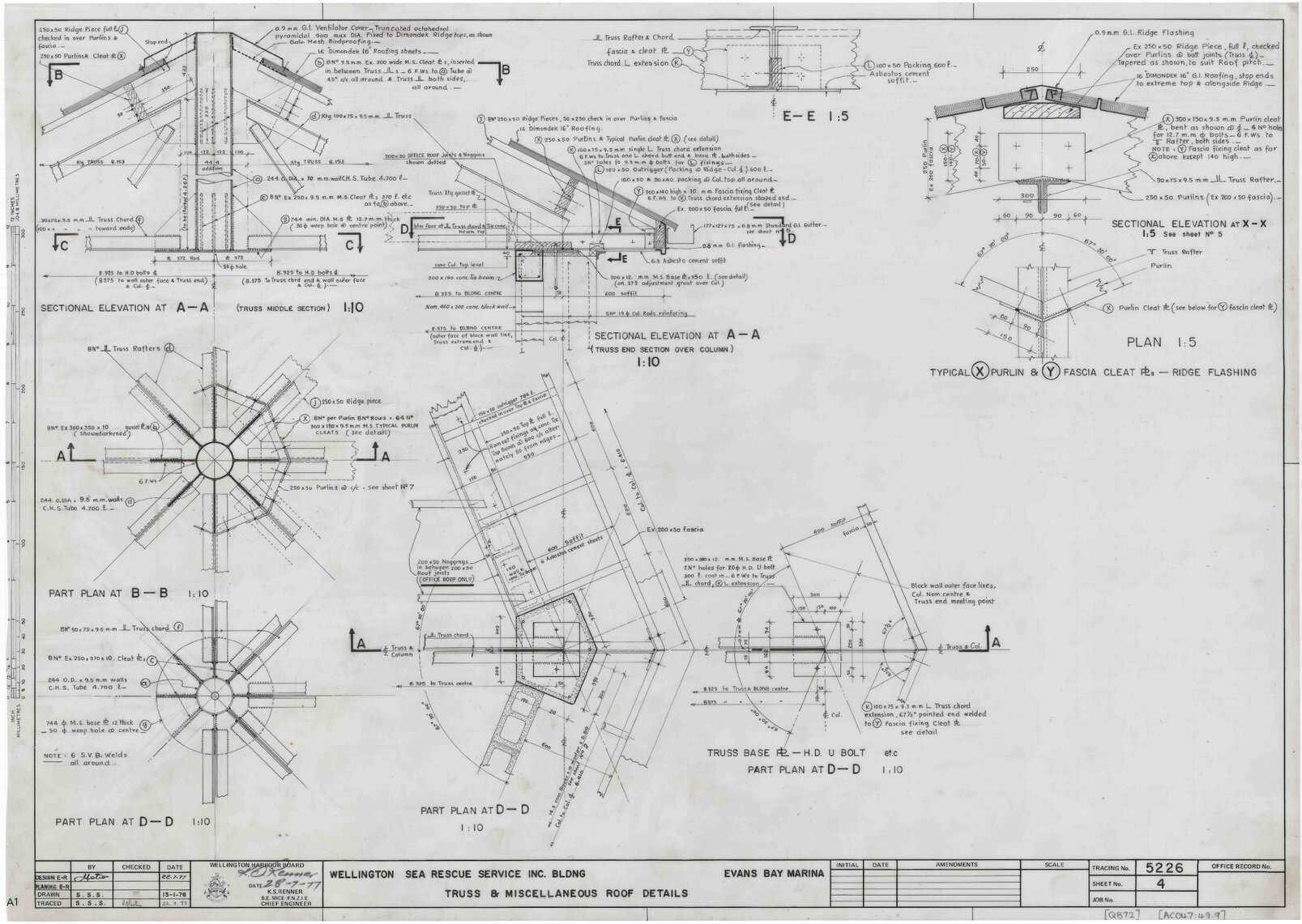 Wellington Sea Rescue Service Including Building Evans Bay Marina Truss &amp; Miscellaneous Roof Details