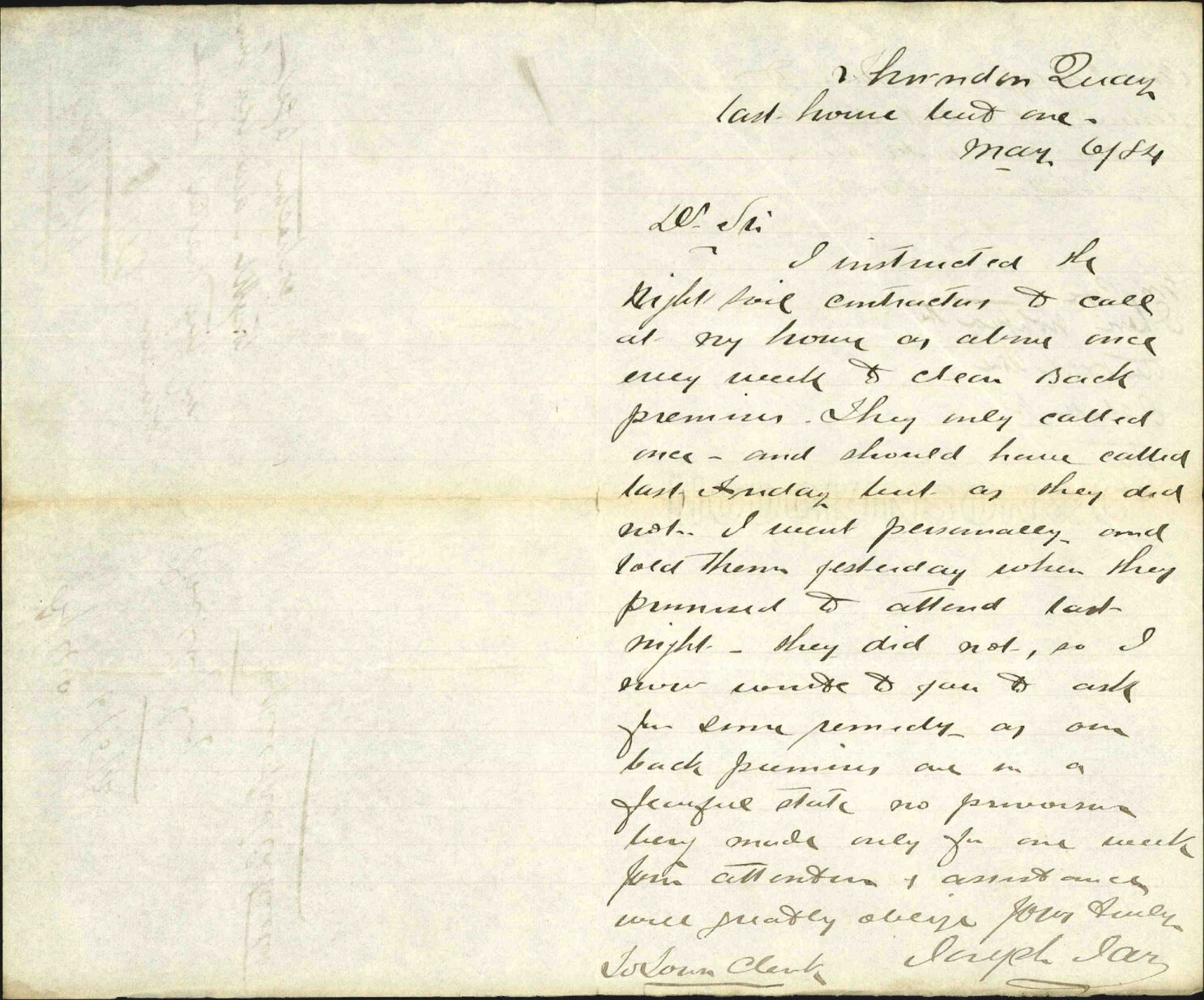 Request of Night-soil contractor - Joseph Jay